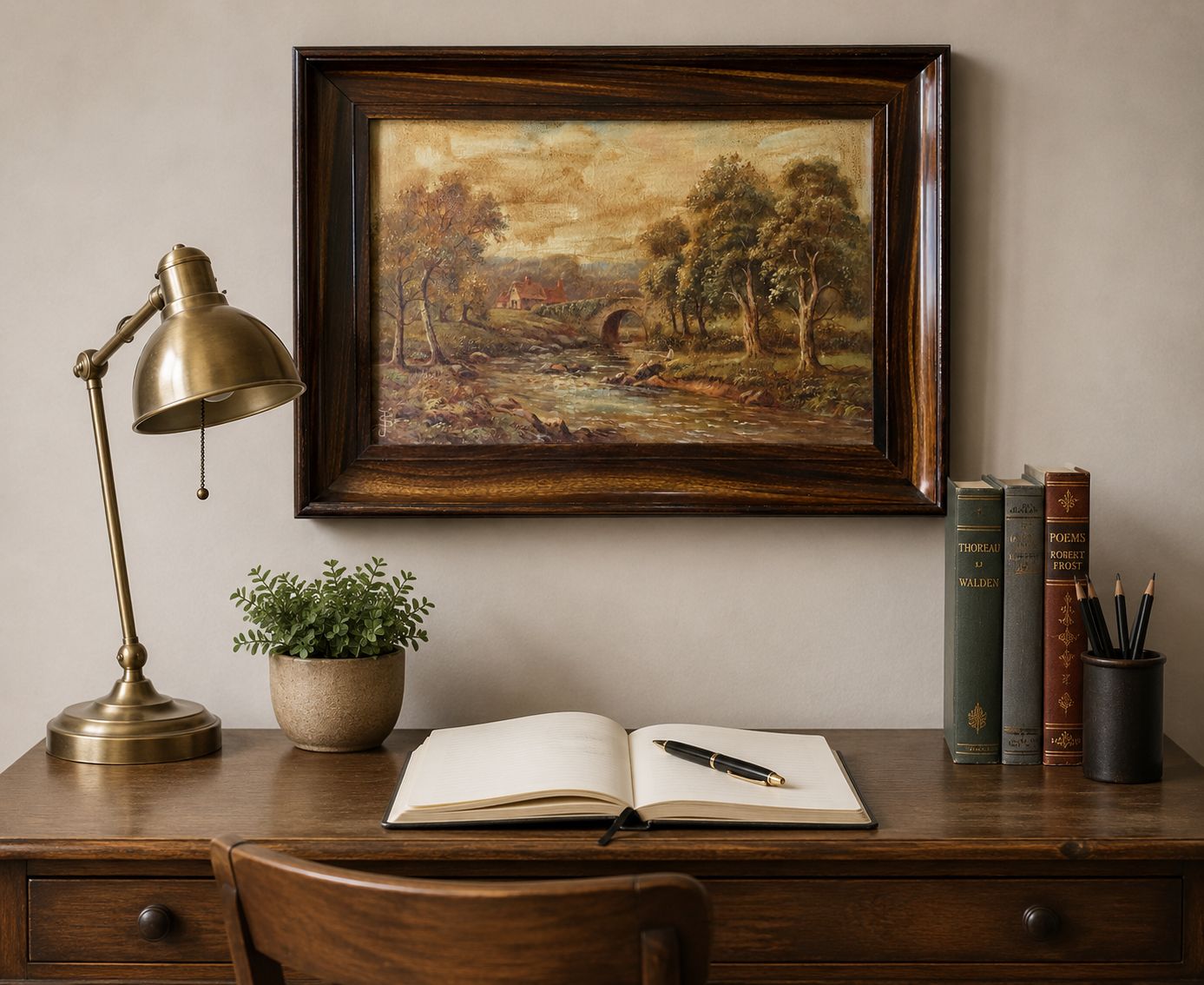 Devonshire Stream Landscape Oil Painting By Sydney Yates Johnson (Fl. 1890 1926) photo furniture