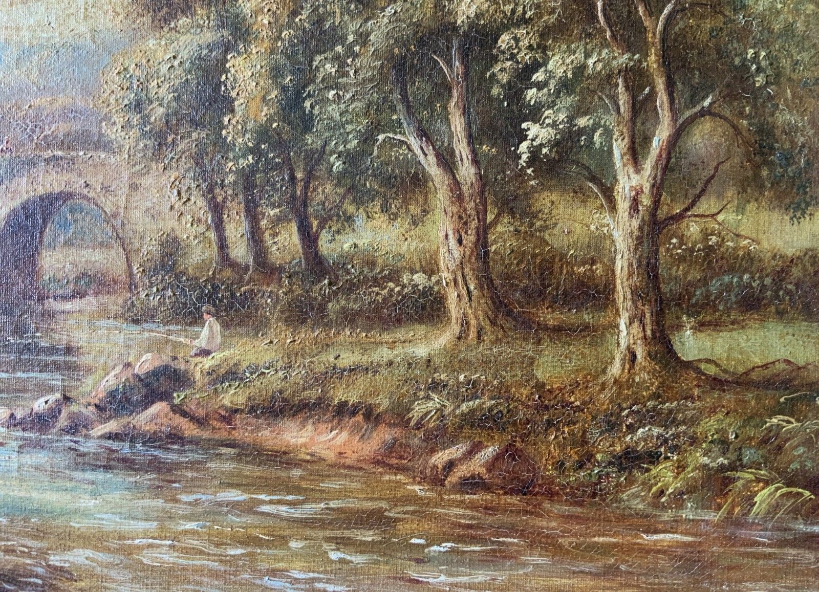 Art Devonshire Stream Landscape Oil Painting By Sydney Yates Johnson (Fl. 1890 1926) photo