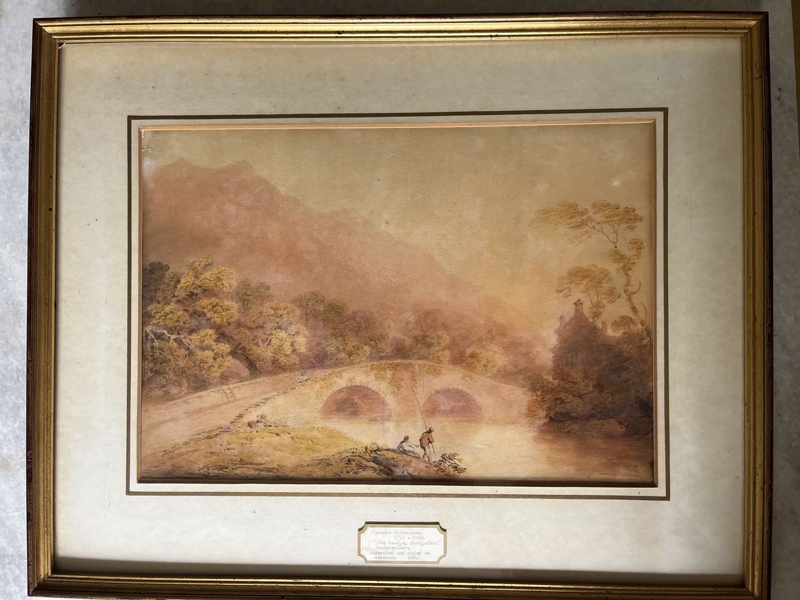 The Bridge, Beddgelert Watercolour On Pencil By Francis Nicholson 1802 photo 500.0