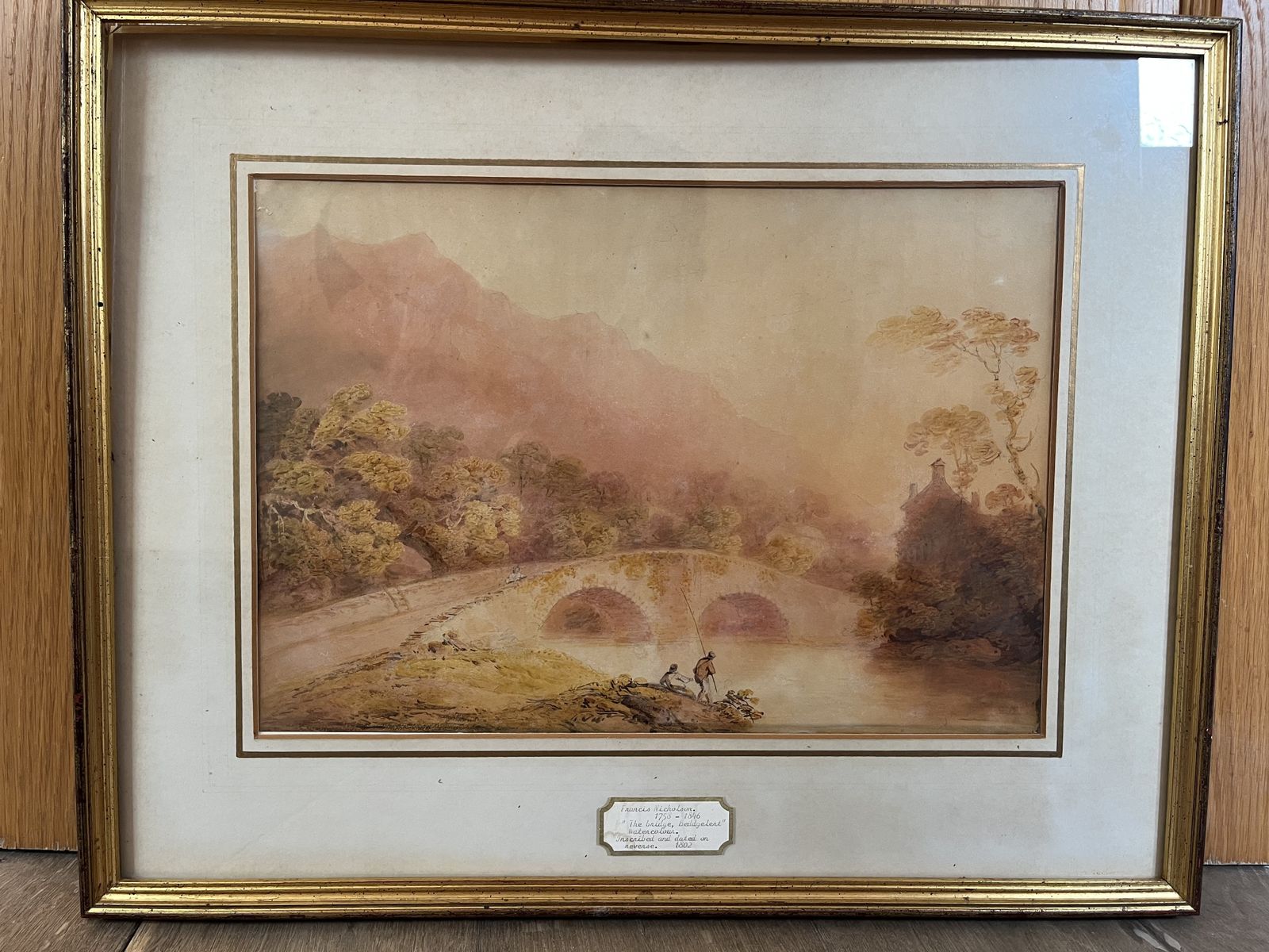 The Bridge, Beddgelert Watercolour On Pencil By Francis Nicholson 1802 photo buy