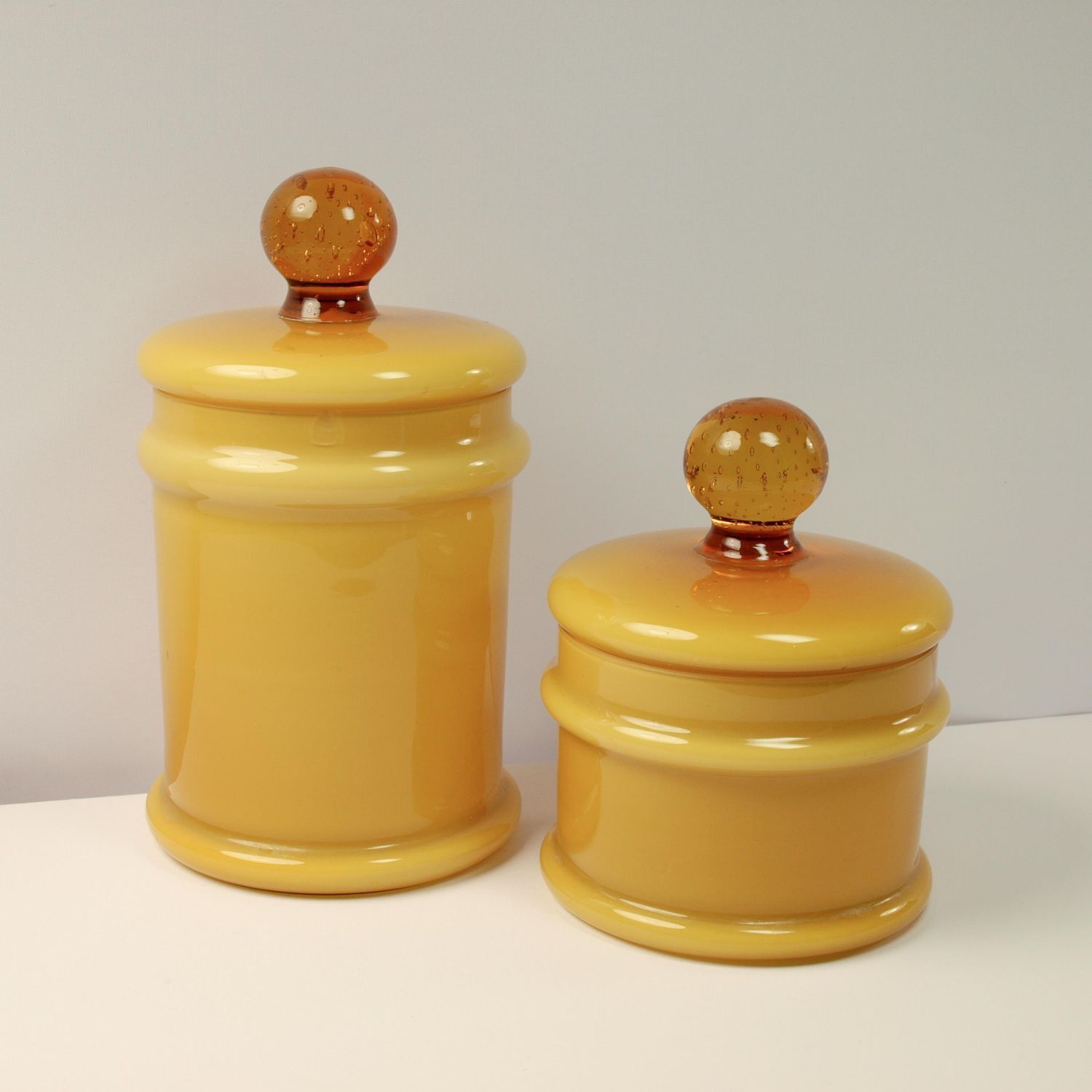 Vintage Mcm Empoli Carlo Moretti Bubble Glass Jars