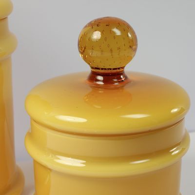 Vintage Mcm Empoli Carlo Moretti Bubble Glass Jars photo 149.0
