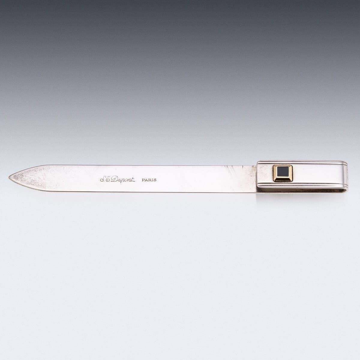 Vintage 20thc French Solid Silver & Gold Bookmark By S.T. Dupont, Paris photo for sale