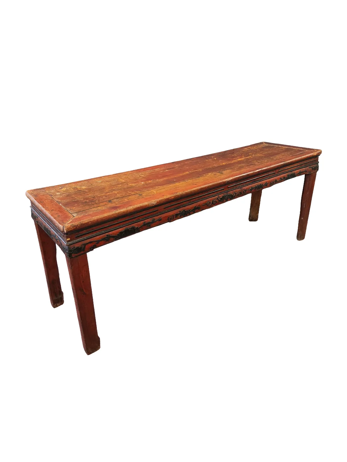 Late Qing Chinese Elm Alter Table – Antique Hand Carved  C.1880–1920 photo vinterior