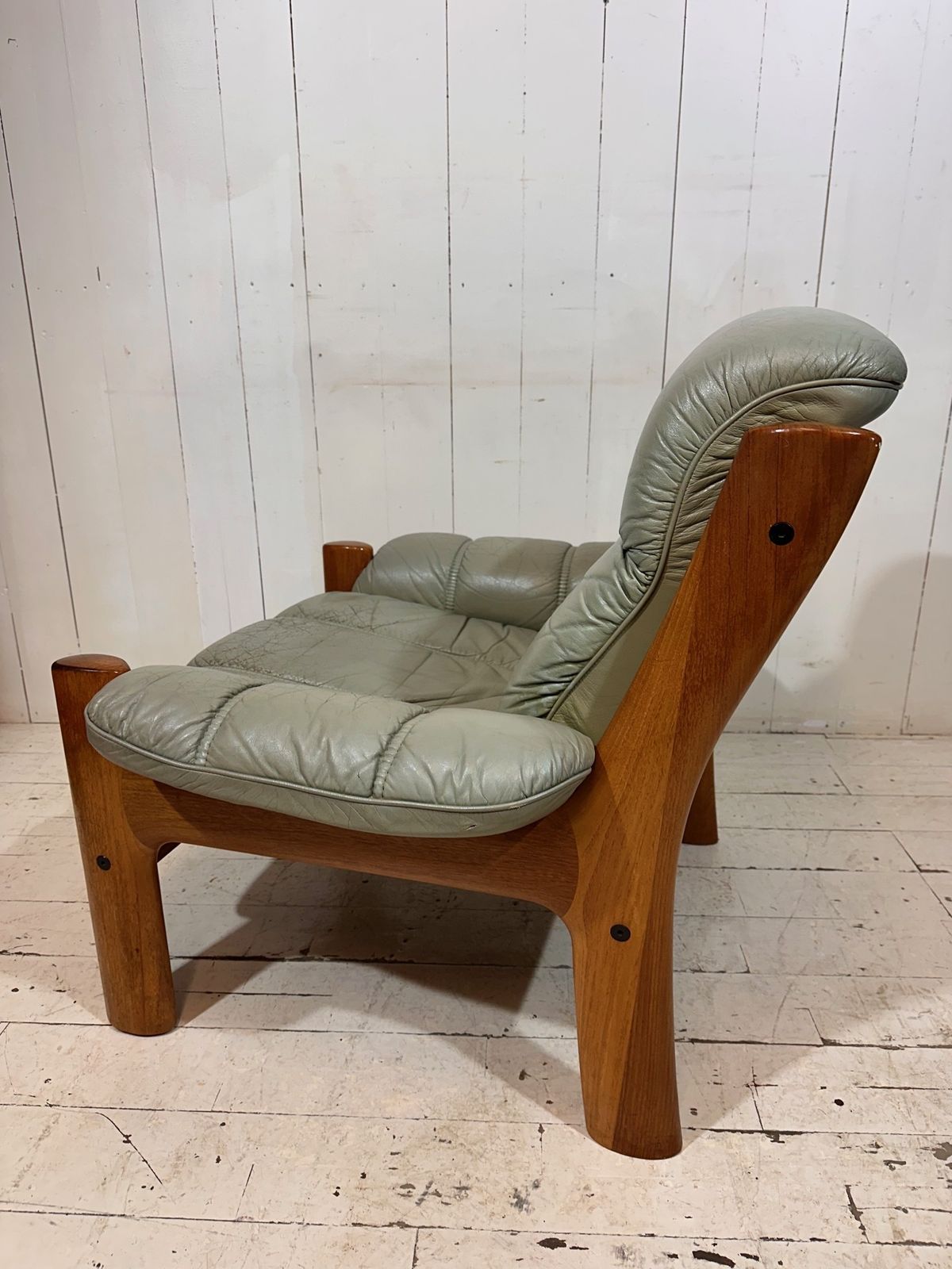 Swedish Mid Century Armchair In Distressed Leather By Ekornes photo vinterior