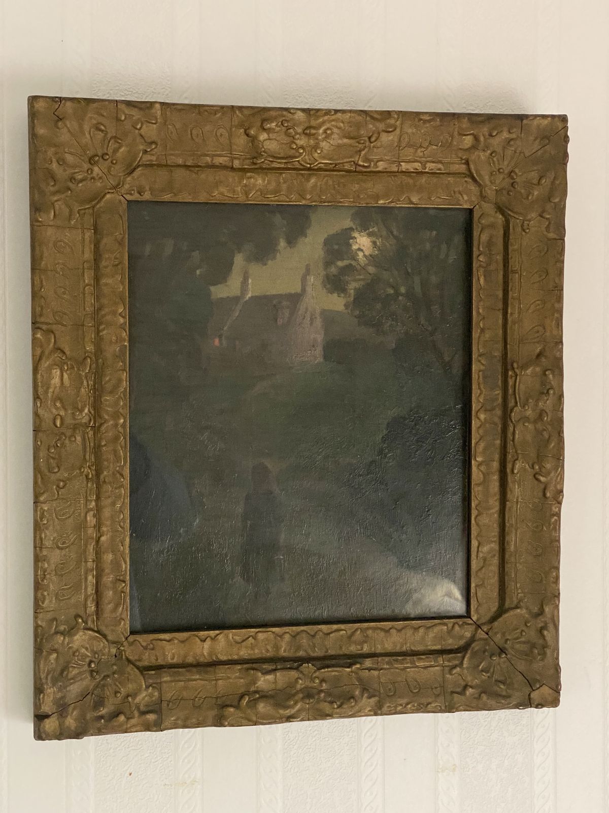 Moonlight Antique Scottish Oil Painting photo for sale