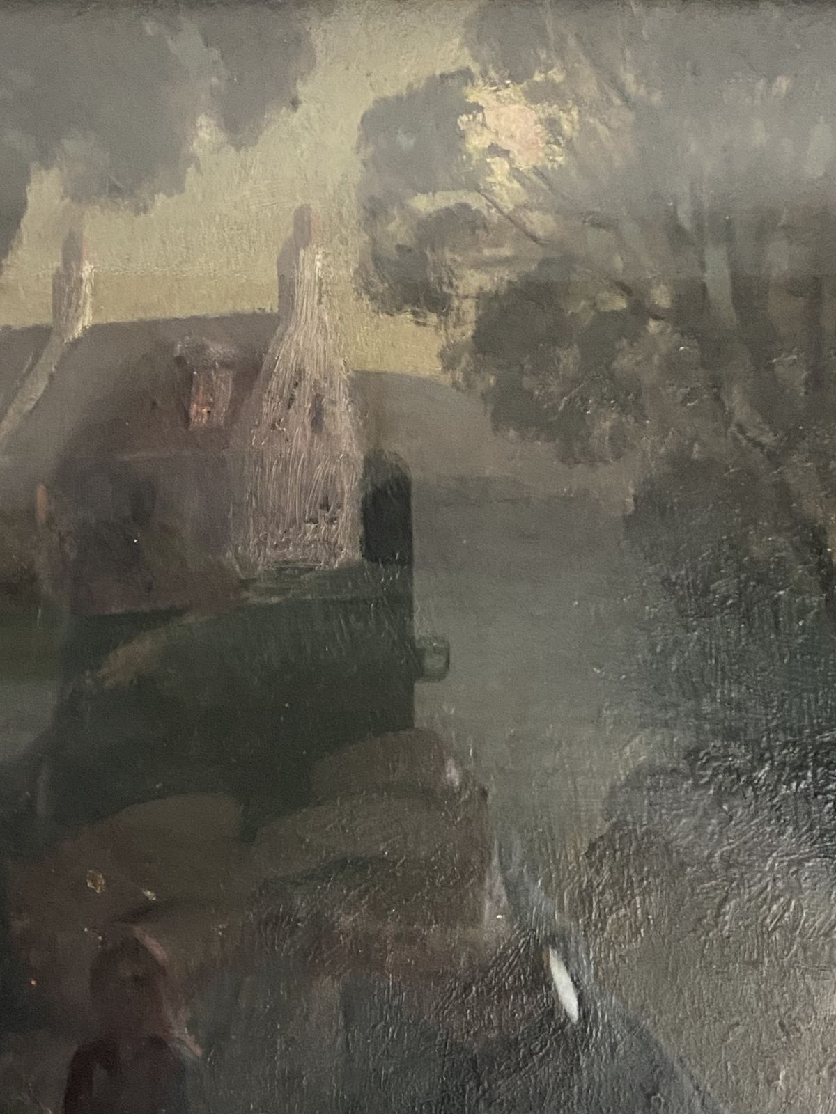 Moonlight Antique Scottish Oil Painting photo Art