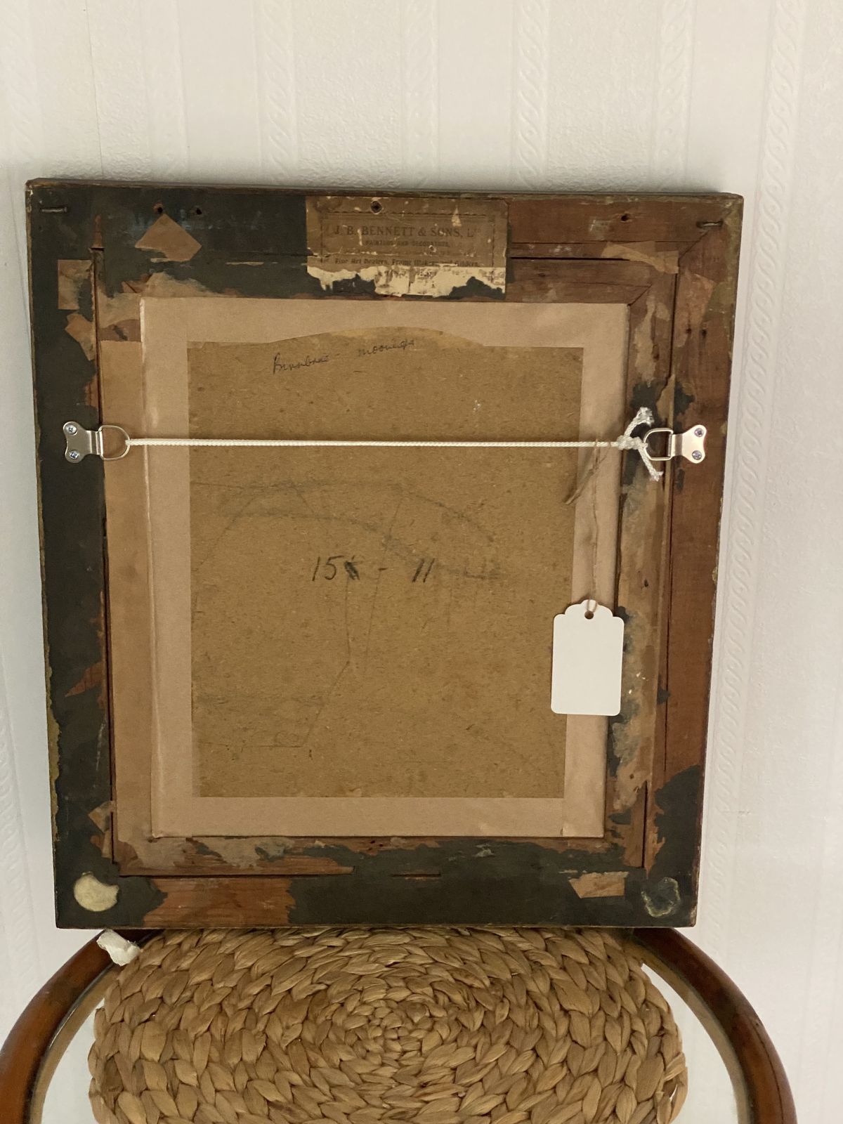 Moonlight Antique Scottish Oil Painting photo vintage