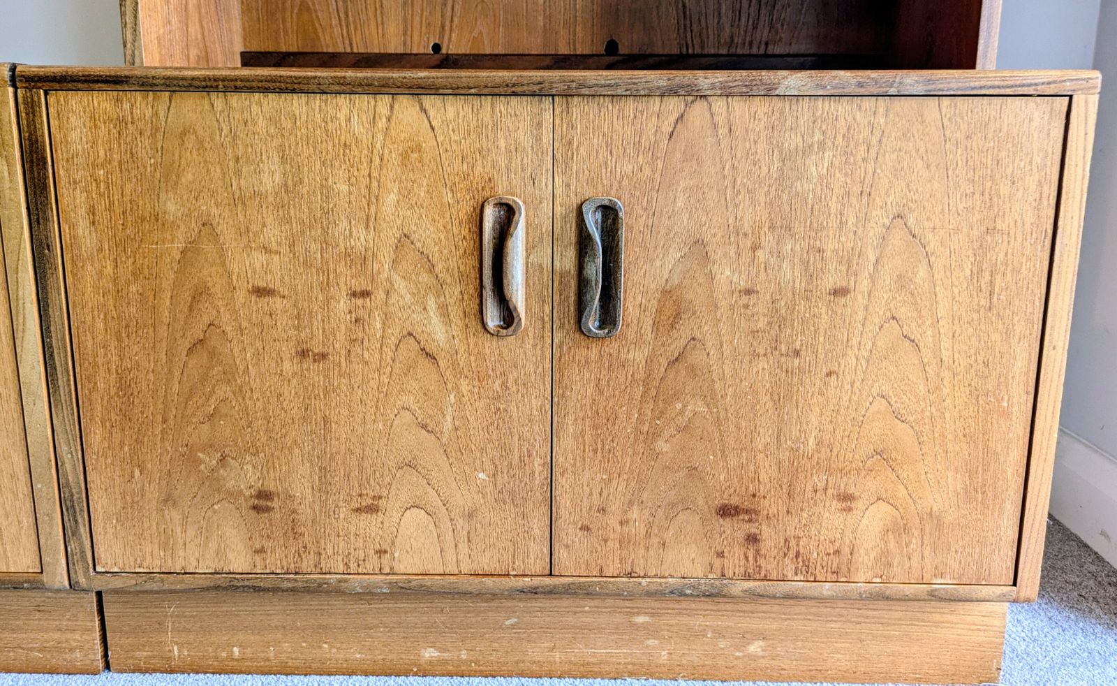 G Plan Fresco Glazed Display Bookcase And Base Unit Sideboard Teak Vintage photo for sale