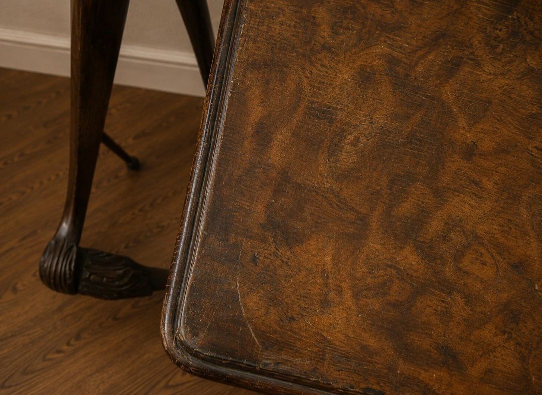 Vintage Burr Walnut Queen Anne Occasional Tables Pair photo buy