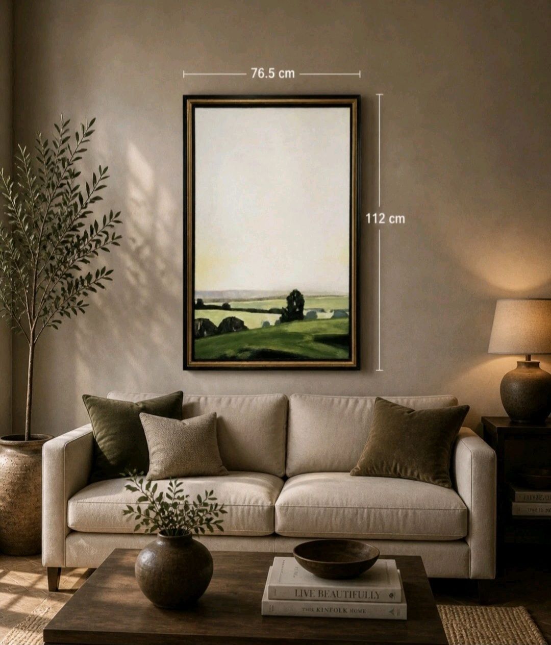 Large Landscape Oil Painting Framed 112cm