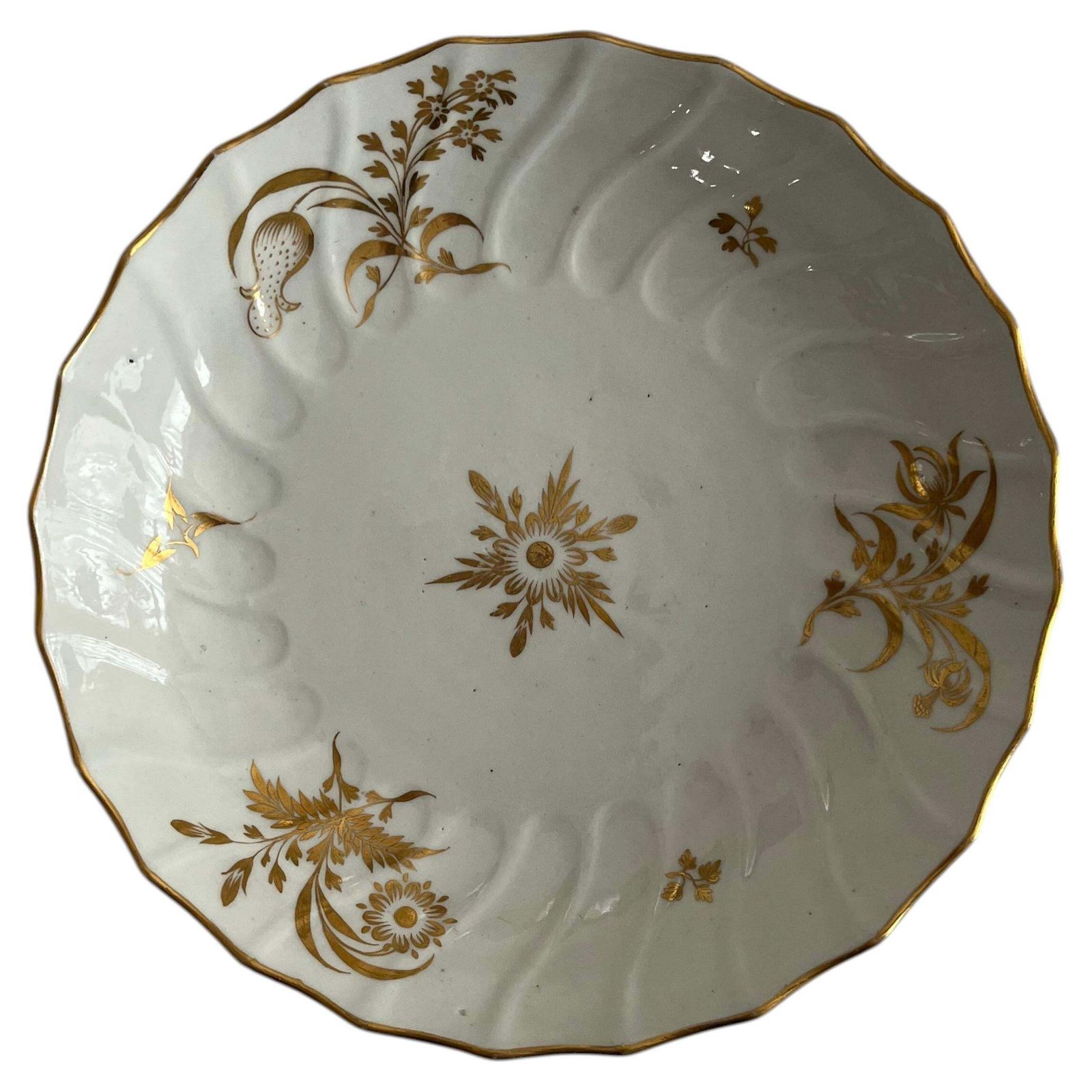 Provenance Lord & Lady Flight Collection Gilded Dish Flight Worcester, ca. 1795