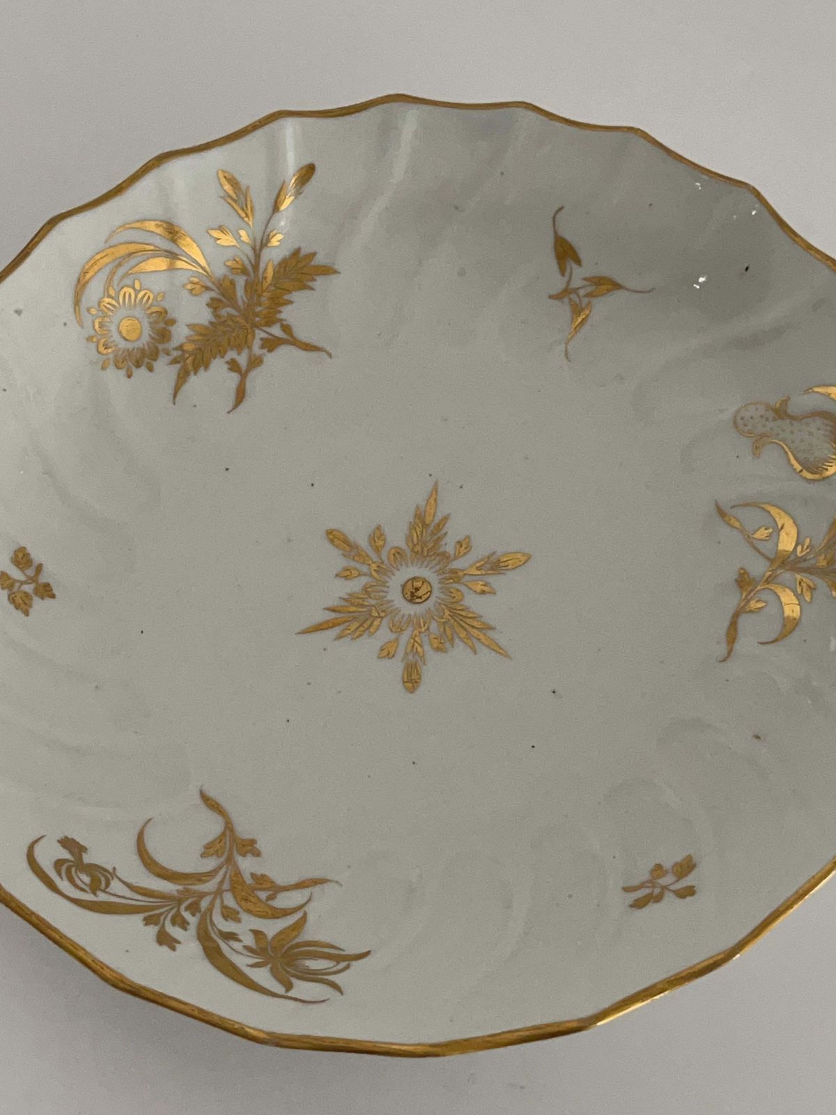Provenance Lord & Lady Flight Collection Gilded Dish Flight Worcester, ca. 1795 photo 377.0