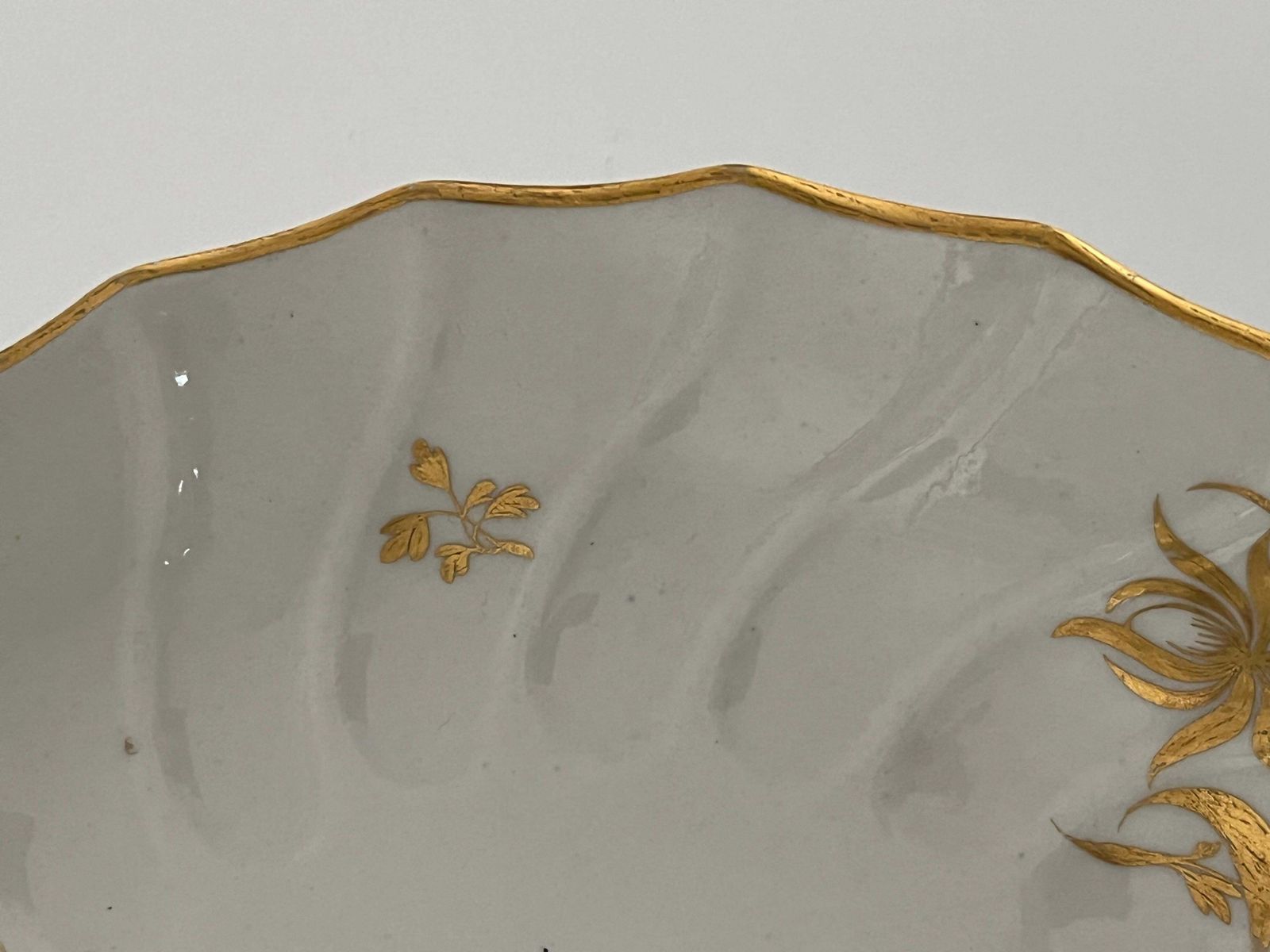 Provenance Lord & Lady Flight Collection Gilded Dish Flight Worcester, ca. 1795 photo vintage