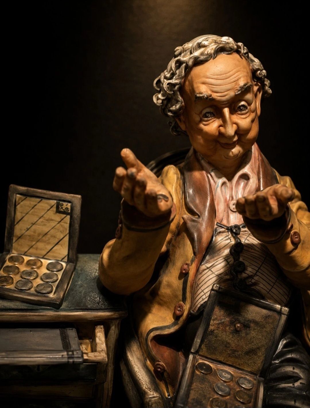 Rare Capodimonte Italian Figurine Coin Collector Dog photo 607.0