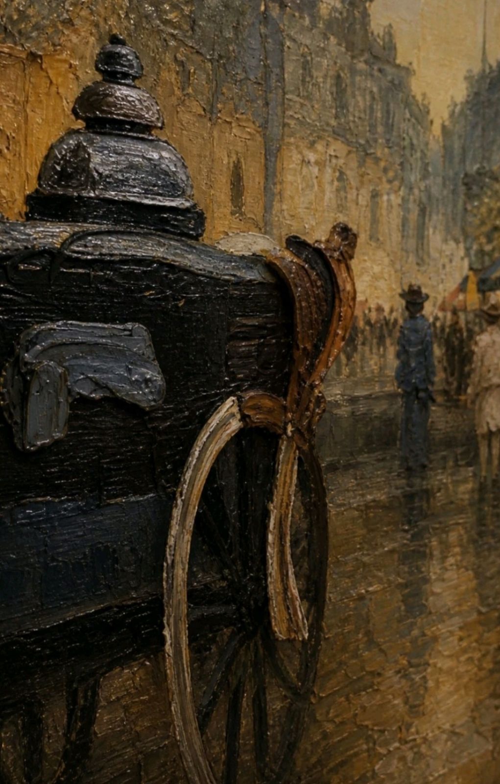 Vintage Paris Street Scene Oil Painting Eiffel Tower photo buy