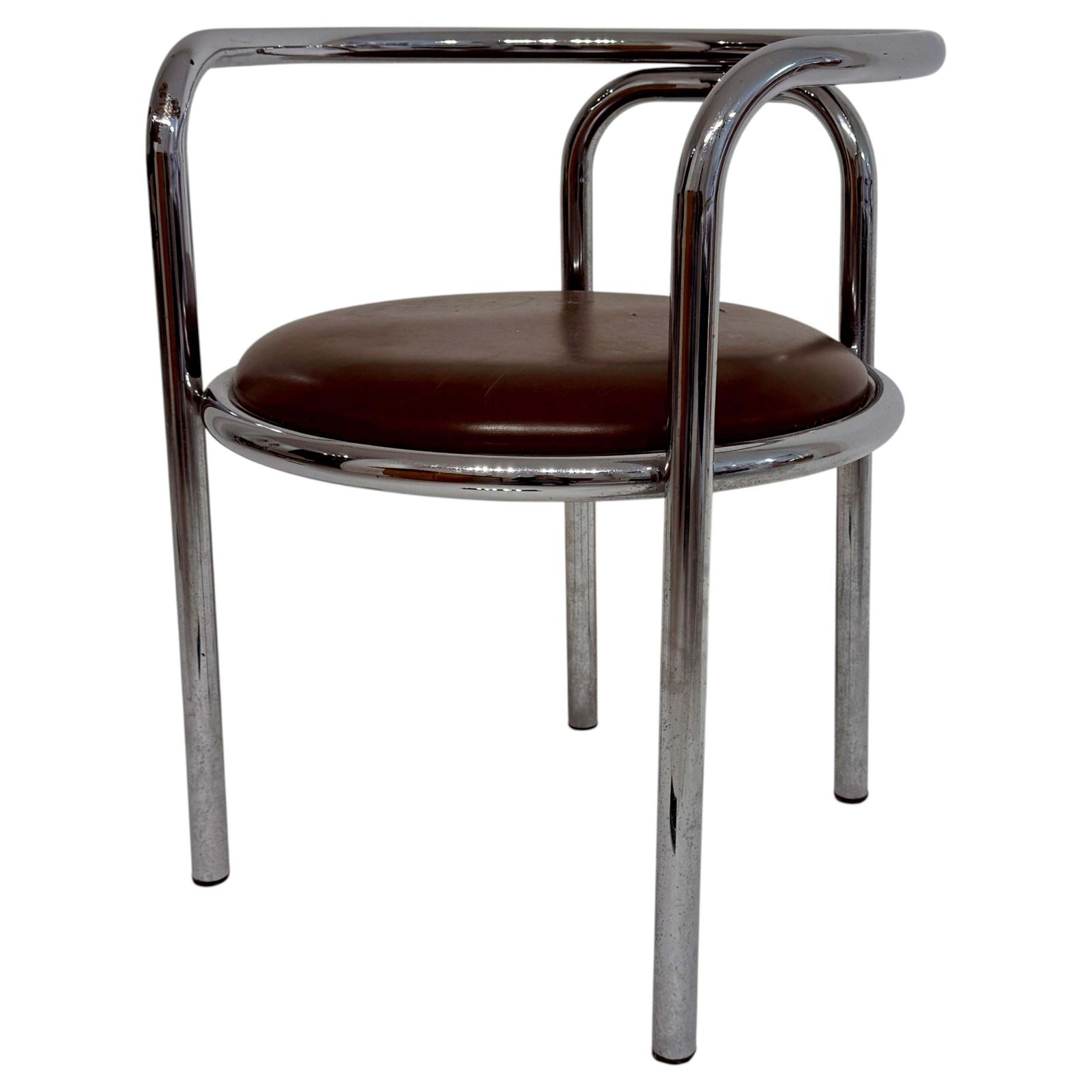 Early Gae Aulenti For Zanotta 'Locus Solus' Tubular Chrome Armchair In Chrome