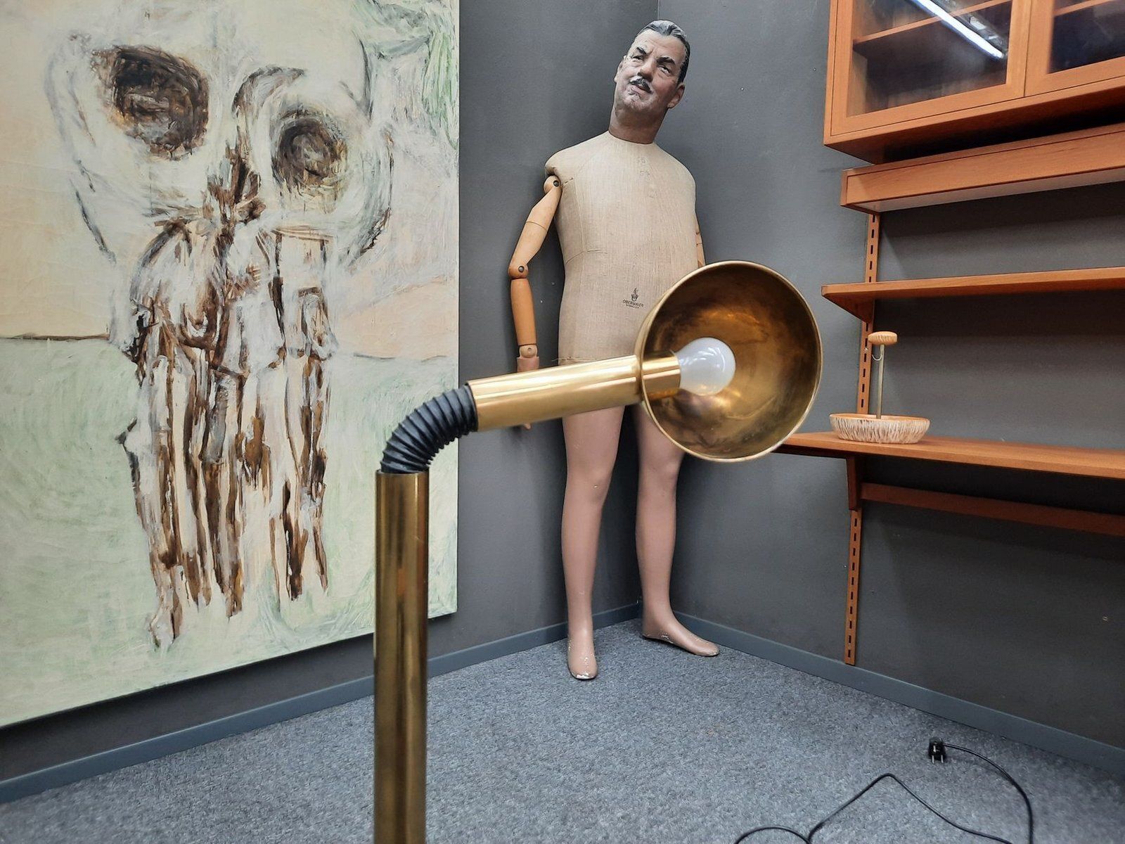 Mid Century Modern Brass Floor Lamp From Hillebrand Lighting, 1960s photo Lighting