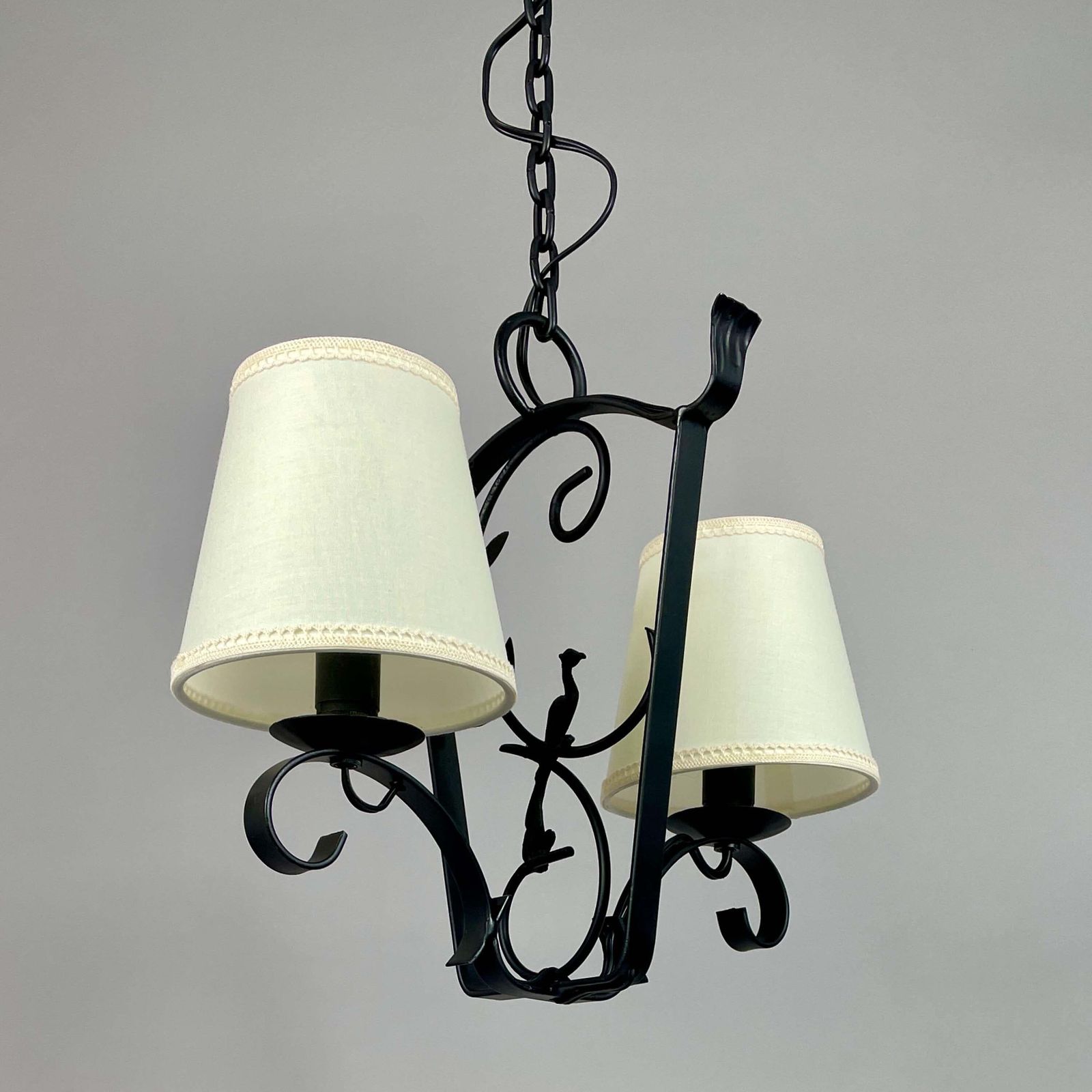Art Deco Wrought Iron Pendant, Bjerkas Armatur, Sweden 1930s To 1940s photo vinterior