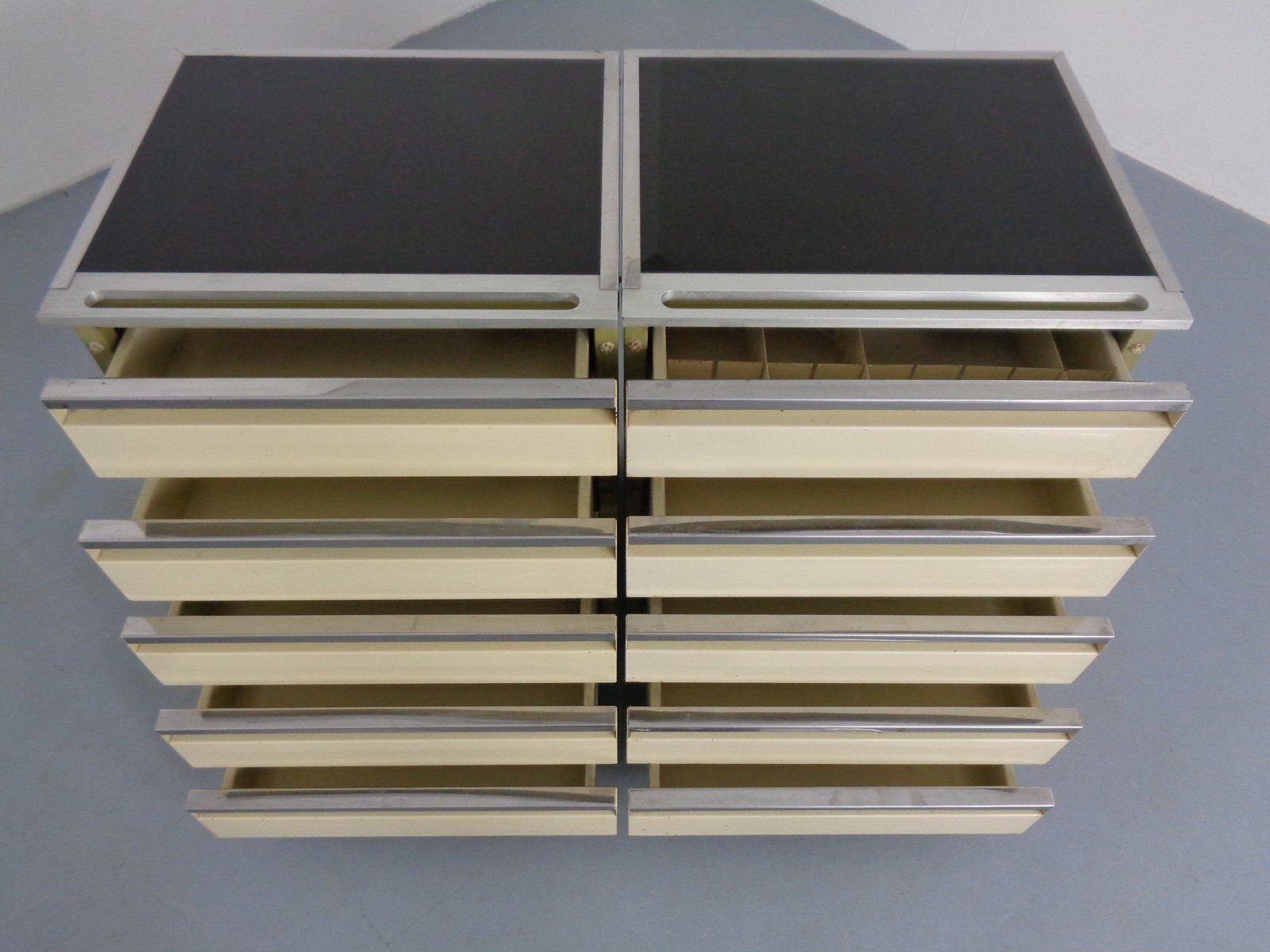 Steel Mobile Medical Cabinets With Drawers From Baisch, Germany, 1950s, Set Of 2 photo Furniture