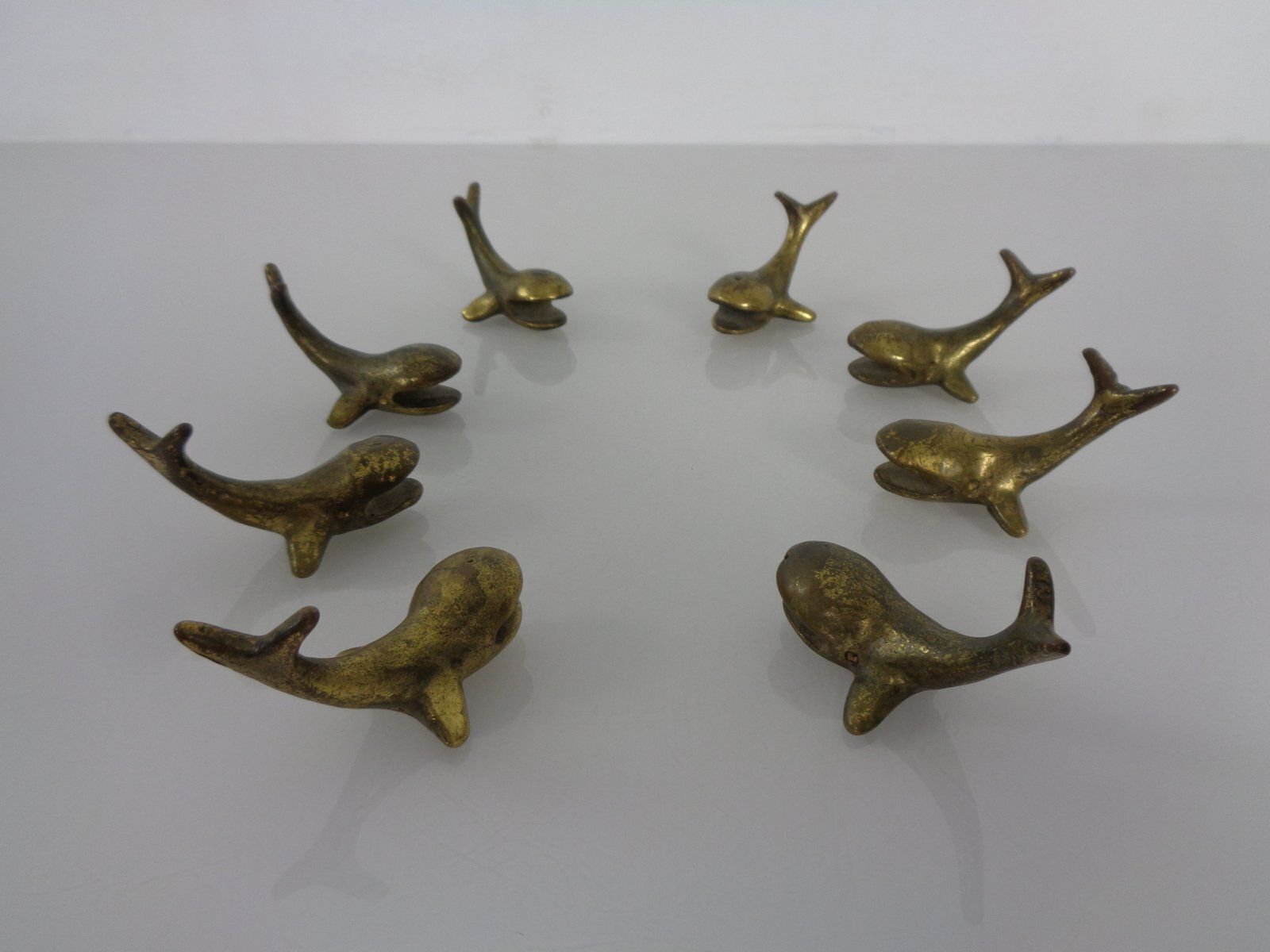 Whale Shaped Brass Paperweights Or Knife Rests In The Style Of Walter Bosse, Austria, 1950s, Set Of 4 photo Home Decor