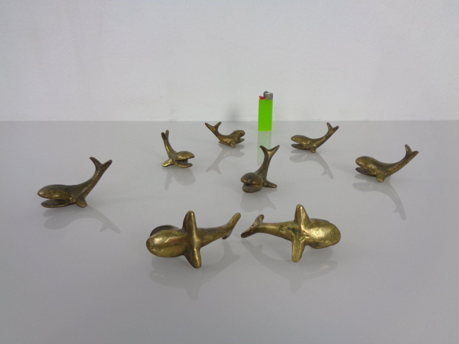 Whale Shaped Brass Paperweights Or Knife Rests In The Style Of Walter Bosse, Austria, 1950s, Set Of 4 photo buy