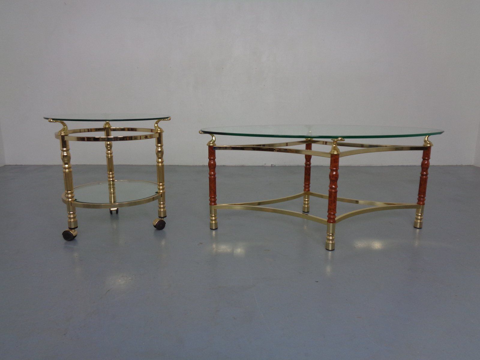 Hollywood Regency Glass Tables, Italy, 1970s, Set Of 2 photo furniture