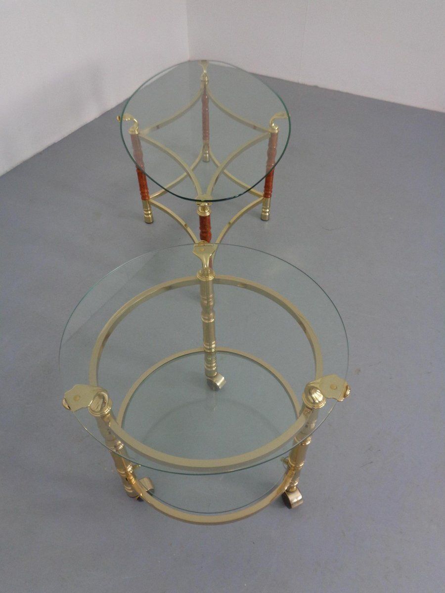 Hollywood Regency Glass Tables, Italy, 1970s, Set Of 2 photo 827.0