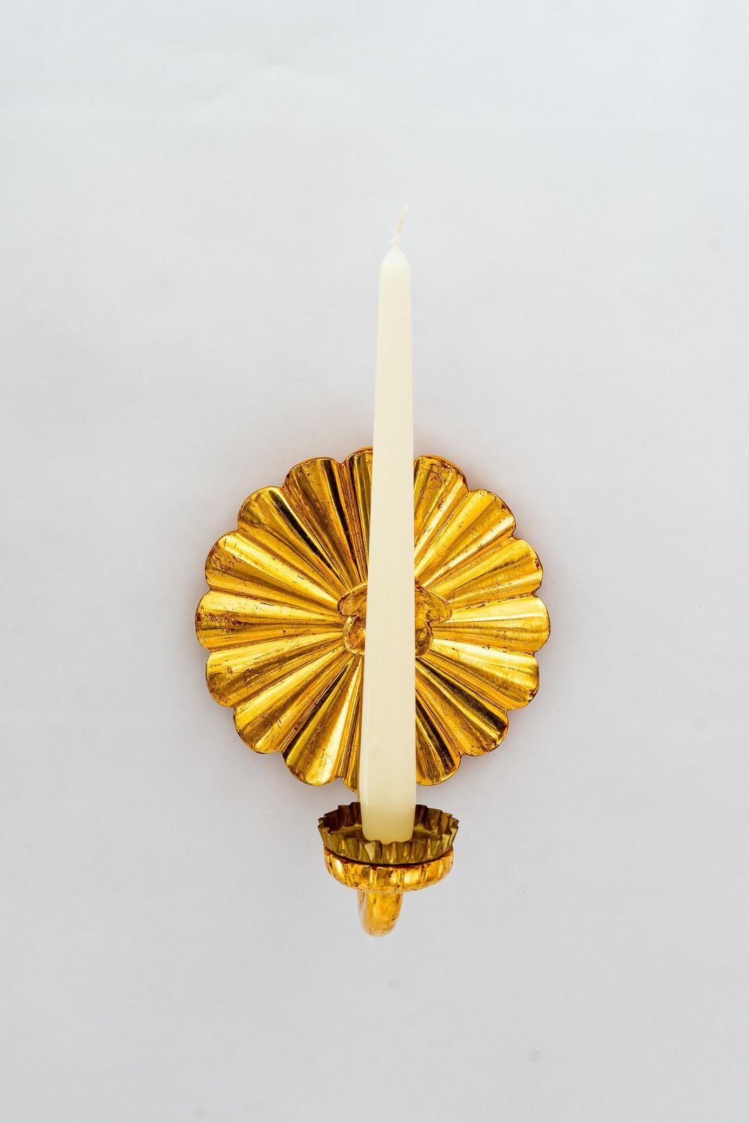 Art Deco Carved And Gilted Art Deco Wood Wall Candle Holder Around 1920s photo for sale