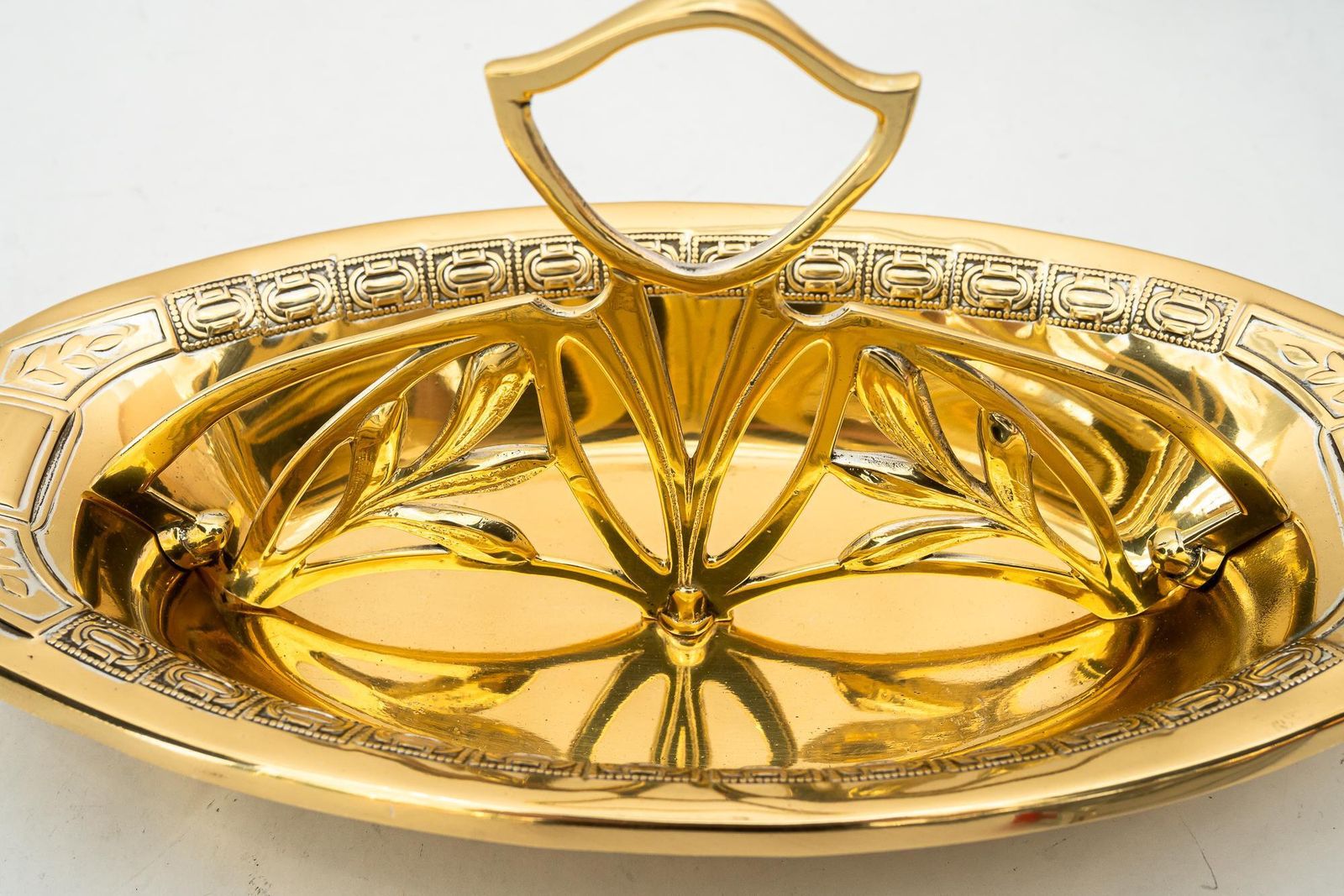 Jugendstil Brass Centerpiece Around 1907 photo vintage