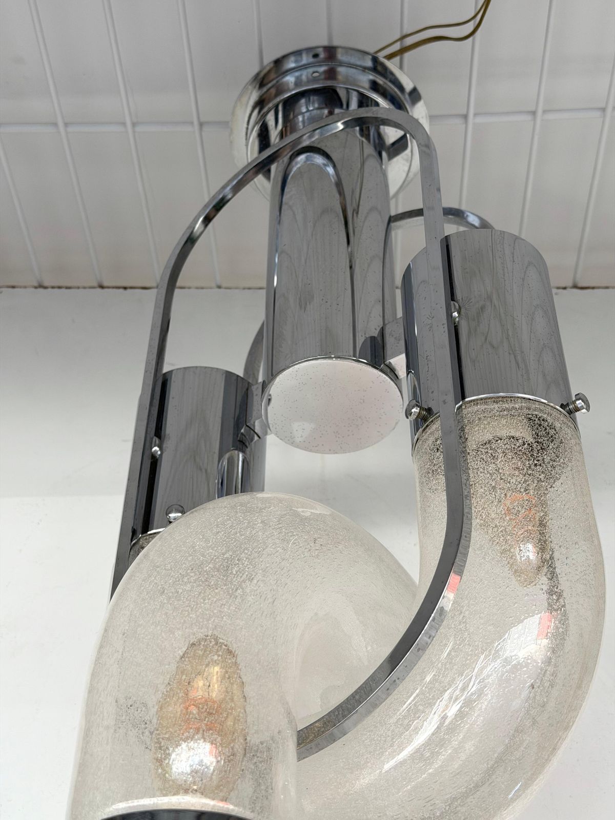 Pendant Lighting Murano Glass And Metal By Aldo Nason For Mazzega, Italy, 1970s photo vintage