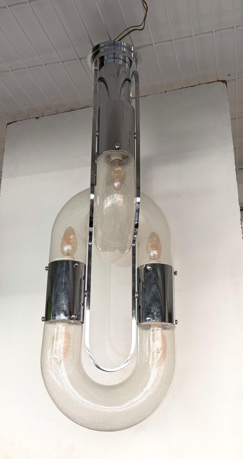 photo furniture Pendant Lighting Murano Glass And Metal By Aldo Nason For Mazzega, Italy, 1970s