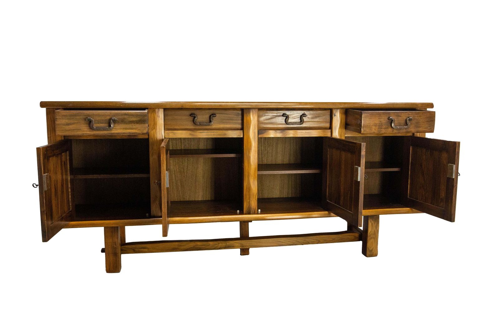 photo vintage Grote Franse Elm Buffetkast met Vier Deuren – Olavi Hanninen & Aranjou, ca. 1970