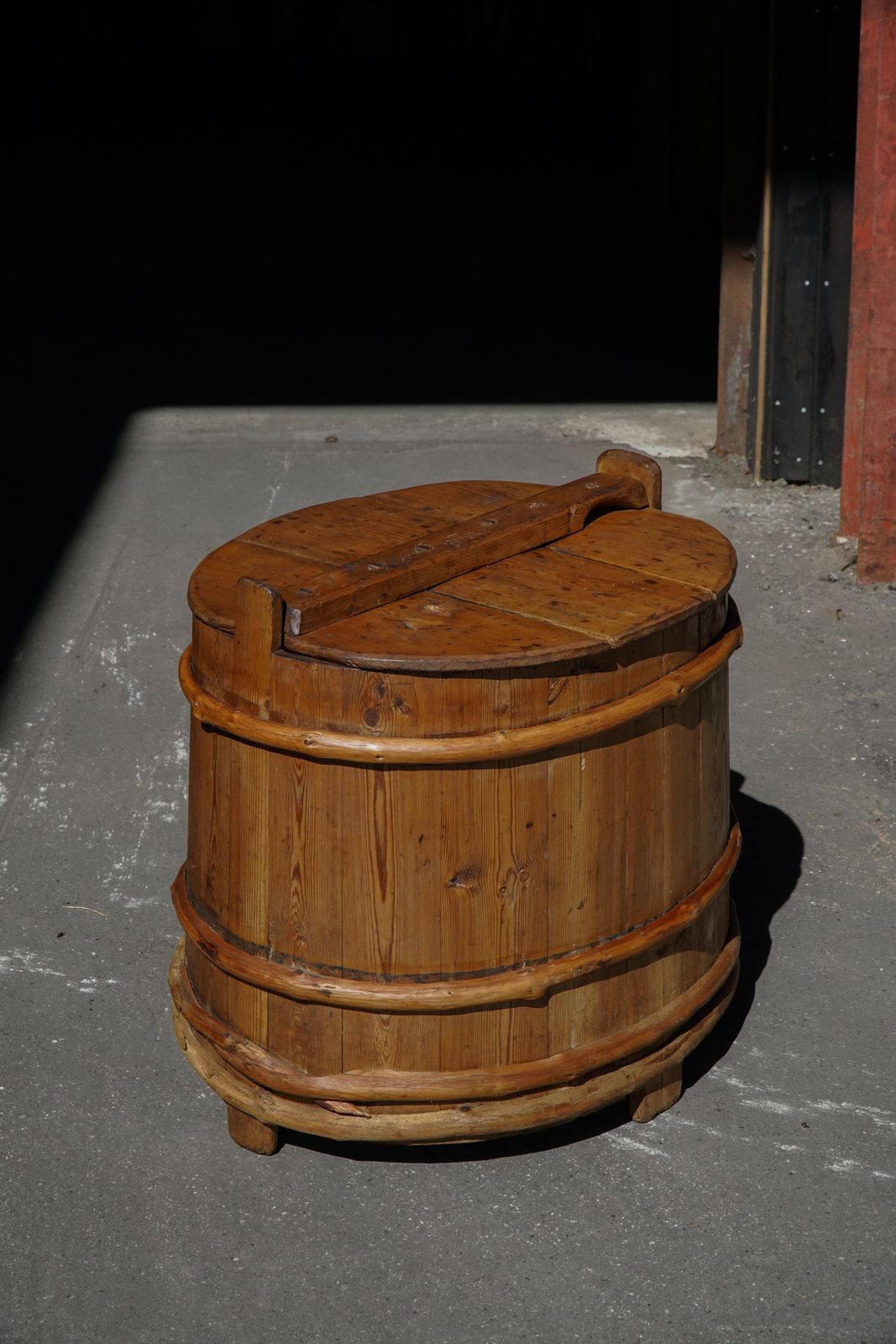 photo vintage Scandivanvian Decorative Wooden Planter / Storage Vessel, Wabi Sabi, 1950s
