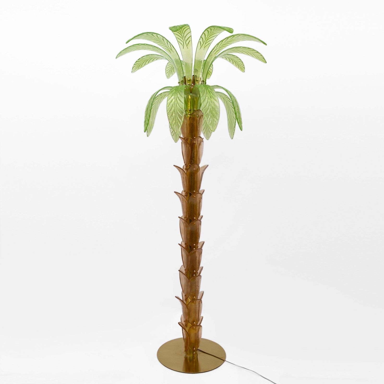 Paar Murano-glas en messing palmboom vloerlampen photo Verlichting