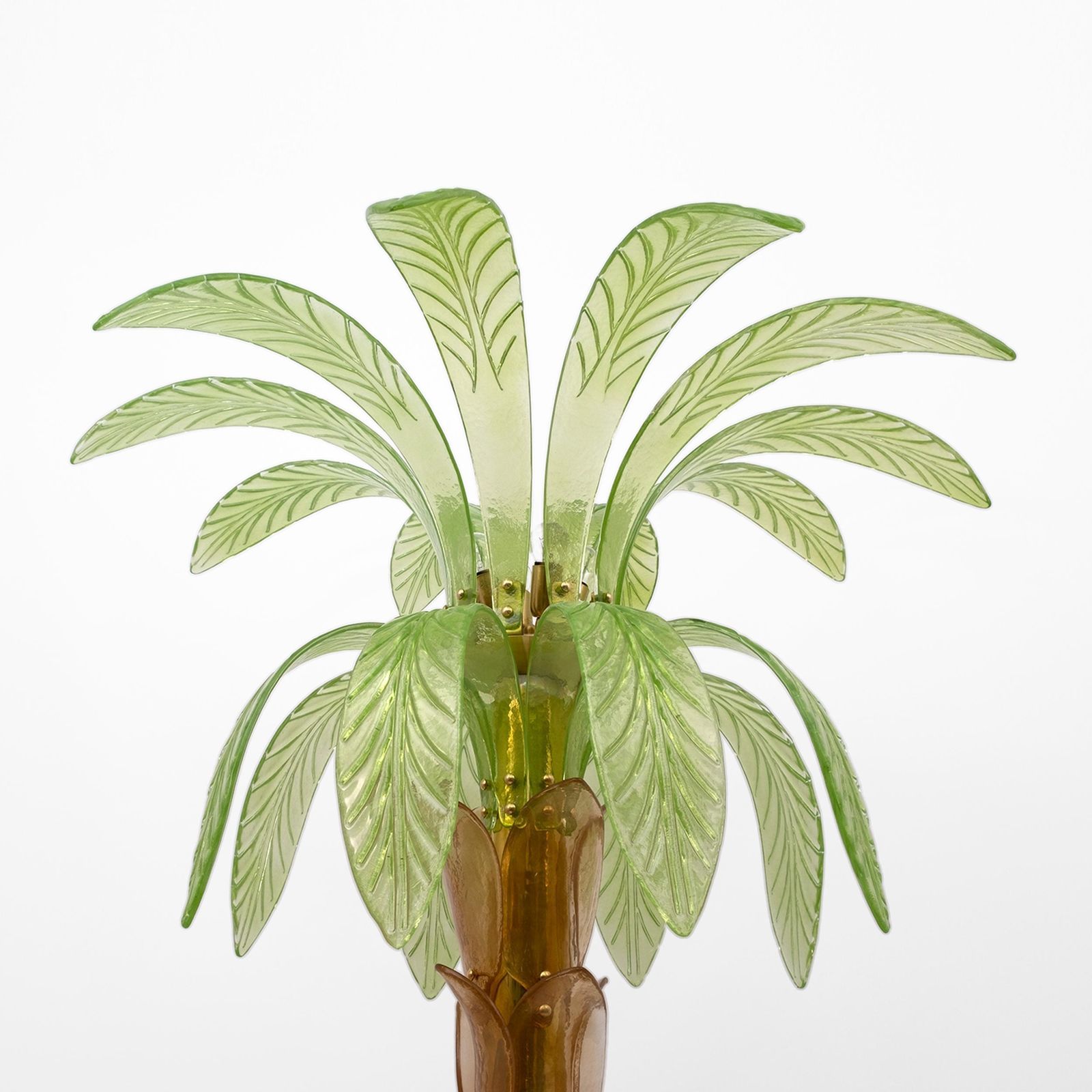 Paar Murano-glas en messing palmboom vloerlampen photo vintage