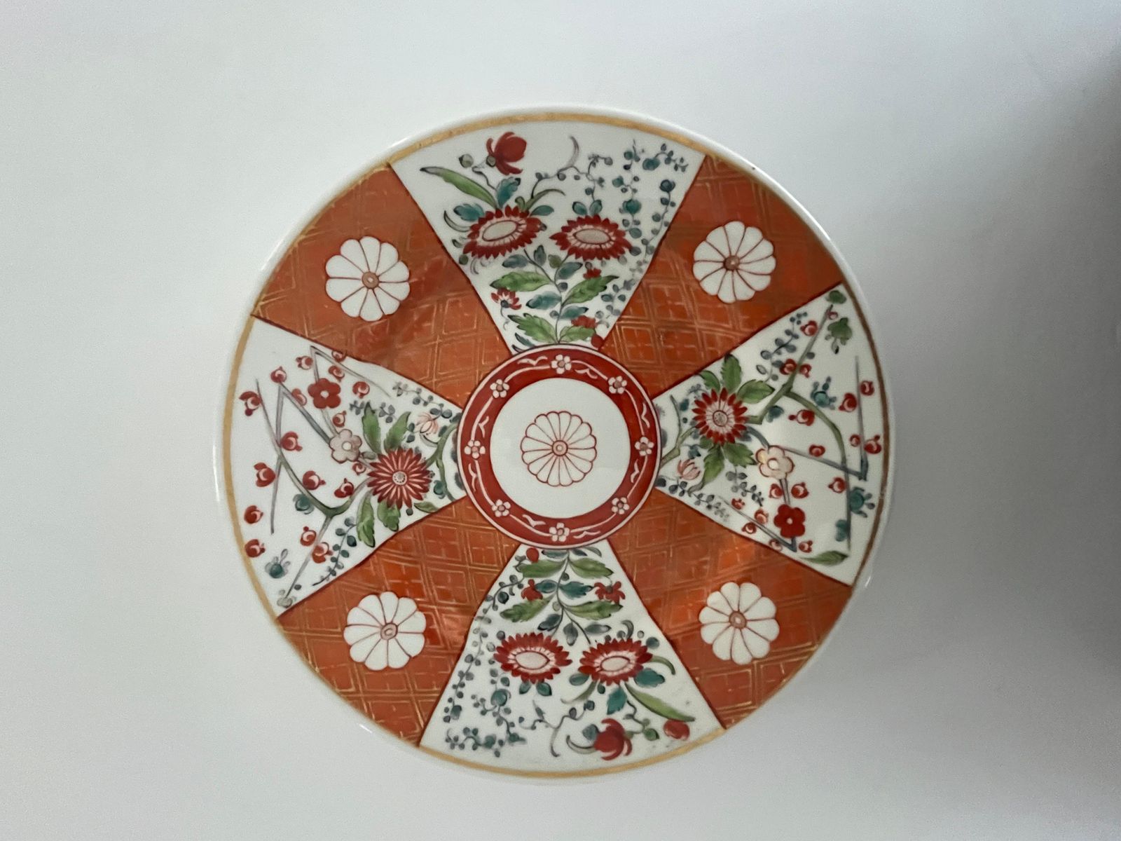 photo for sale First Period Worcester Bord van DR. Wall, Porselein, Scarlet Japan Ptn, ca. 1770