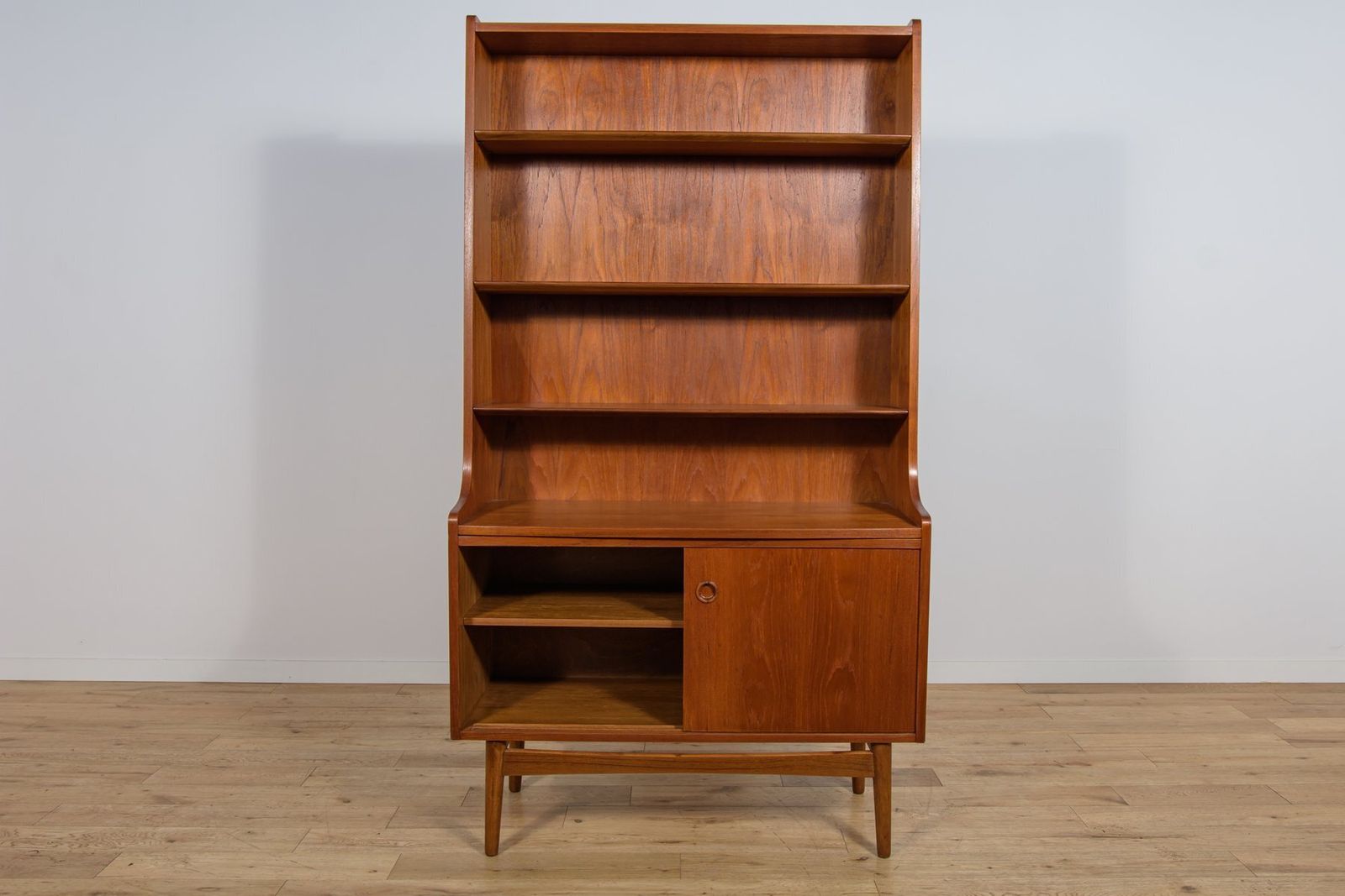 photo for sale Mid Century Modern Teak Shelf By Johannes Sorth For Bornholm, 1960s