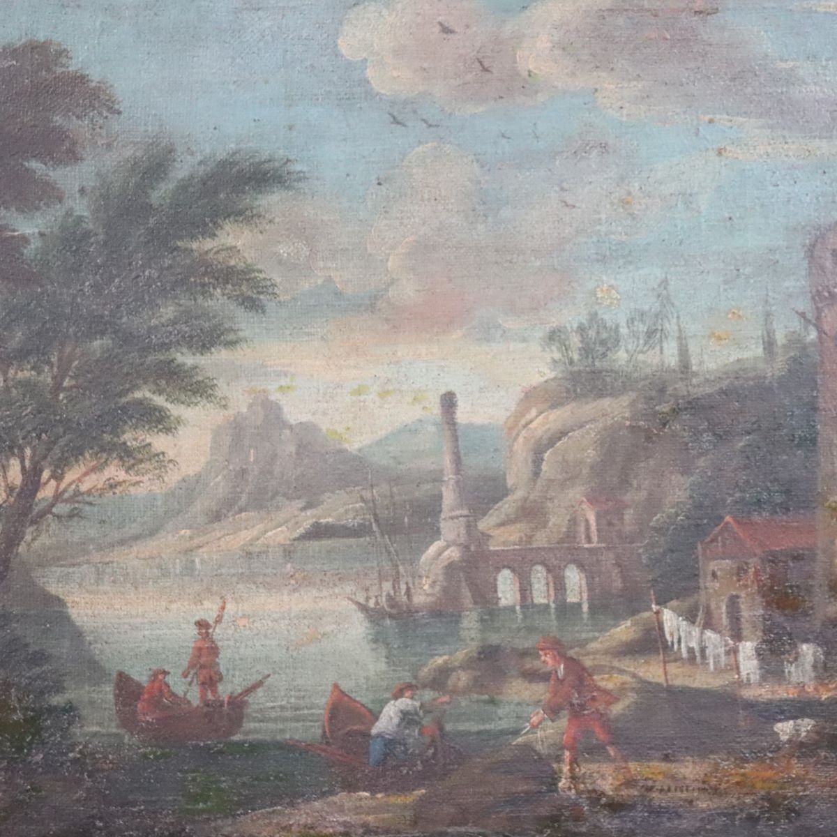 Coastal Landscape, 18th Century, Oil Painting On Canvas photo 1773.0