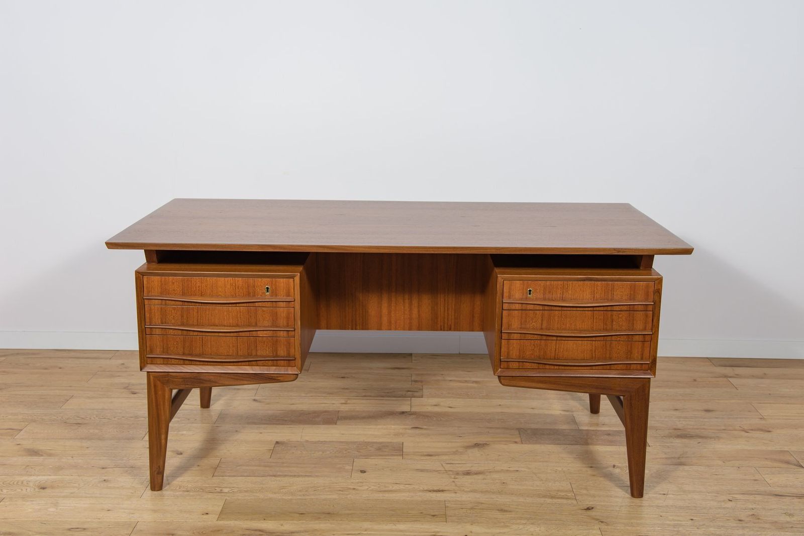 Mid Century Freestanding Teak Desk, 1960s photo for sale