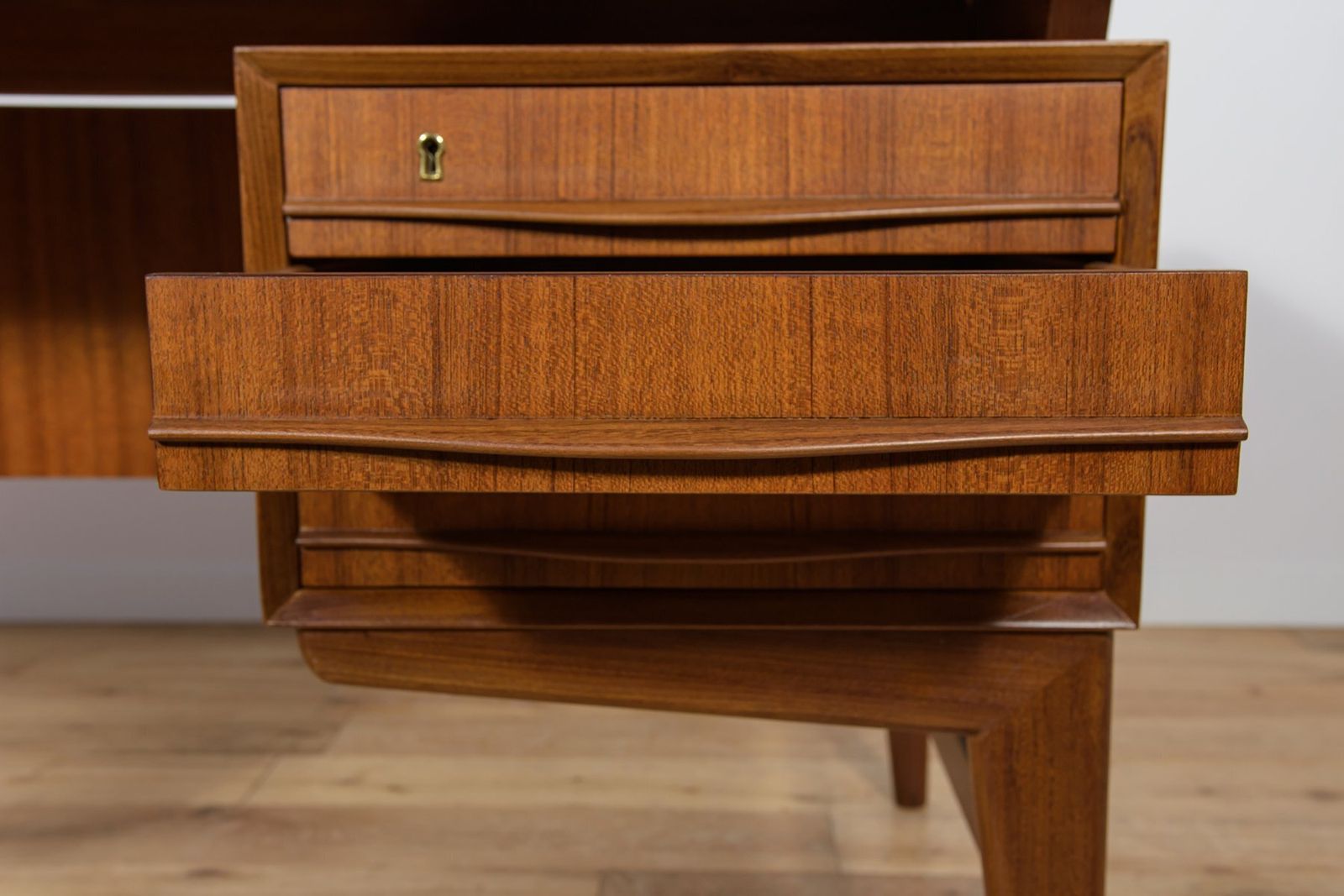 photo buy Mid Century Freestanding Teak Desk, 1960s