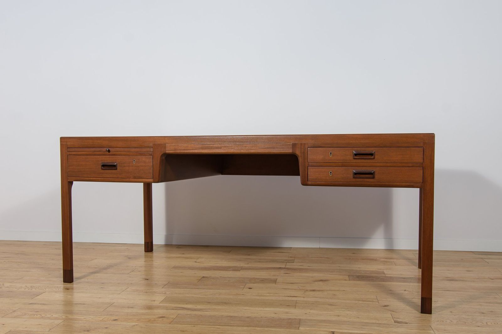Mid Century Teak Desk By Ejner Larsen & Aksel Bender Madsen For Willy Beck, Denmark, 1950s photo furniture