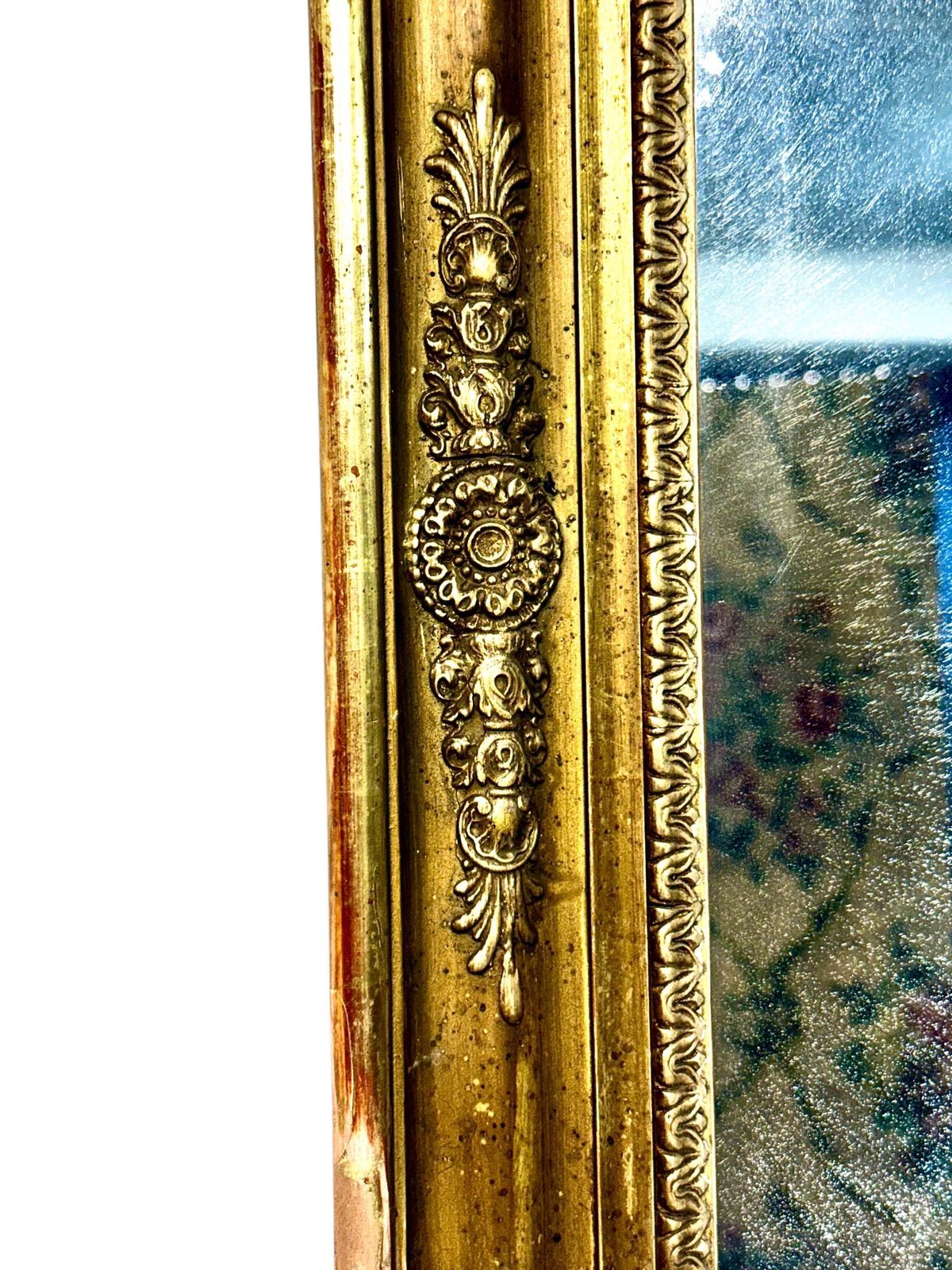 French Restoration Giltwood Mirror With Mercury Glass, Circa 1830 photo furniture
