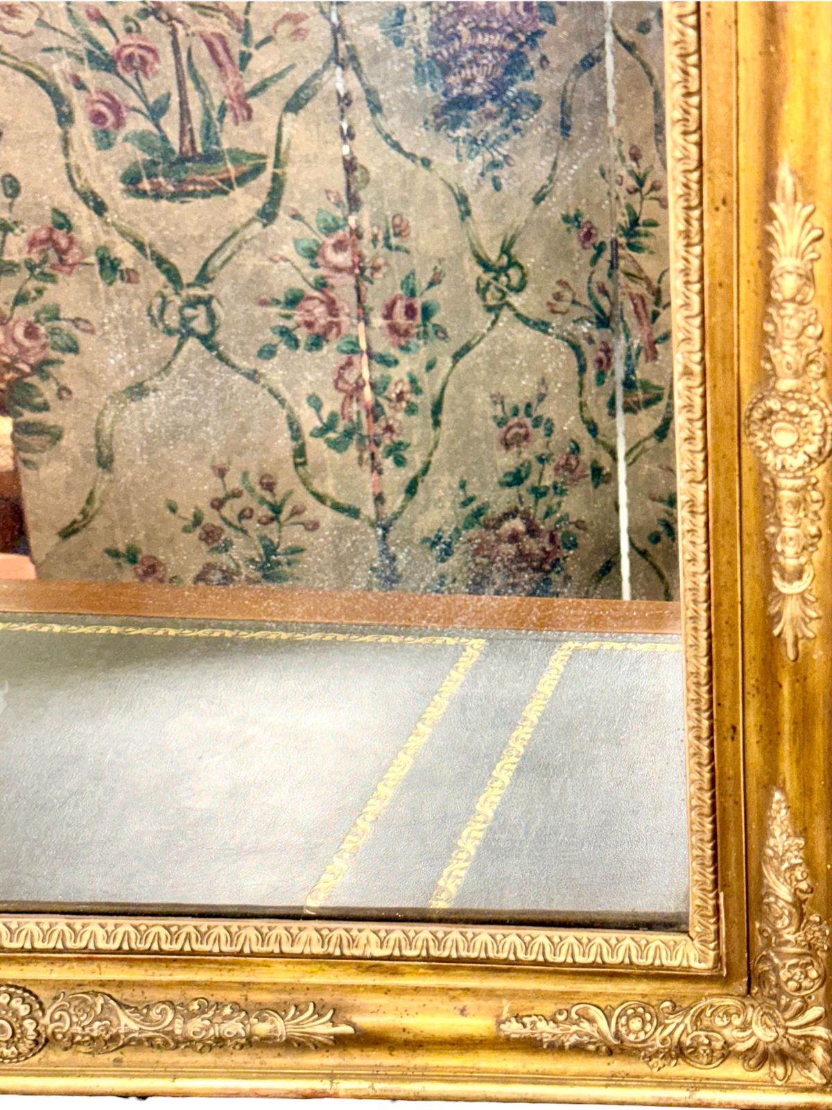 French Restoration Giltwood Mirror With Mercury Glass, Circa 1830 photo vinterior