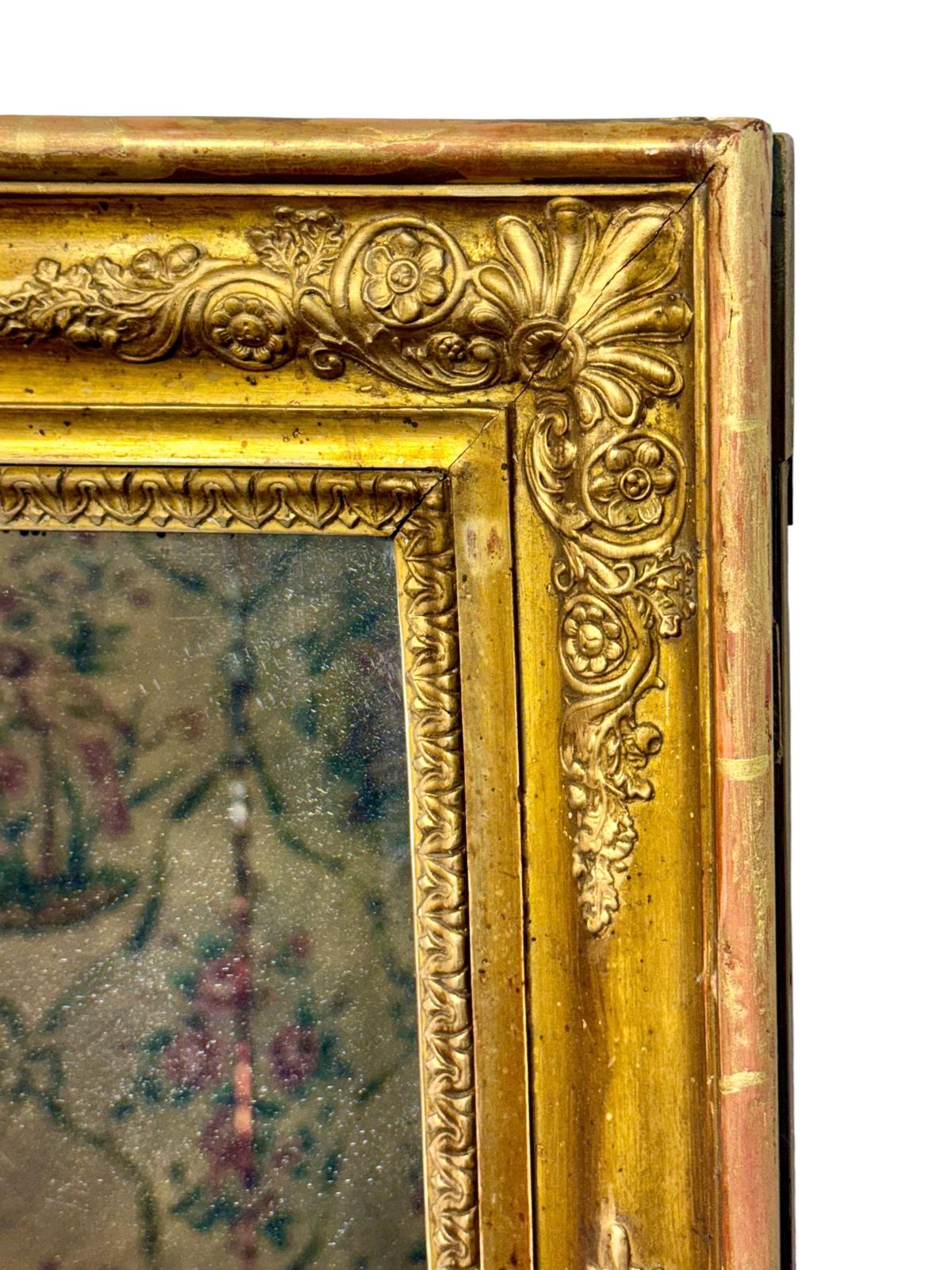 photo vintage French Restoration Giltwood Mirror With Mercury Glass, Circa 1830