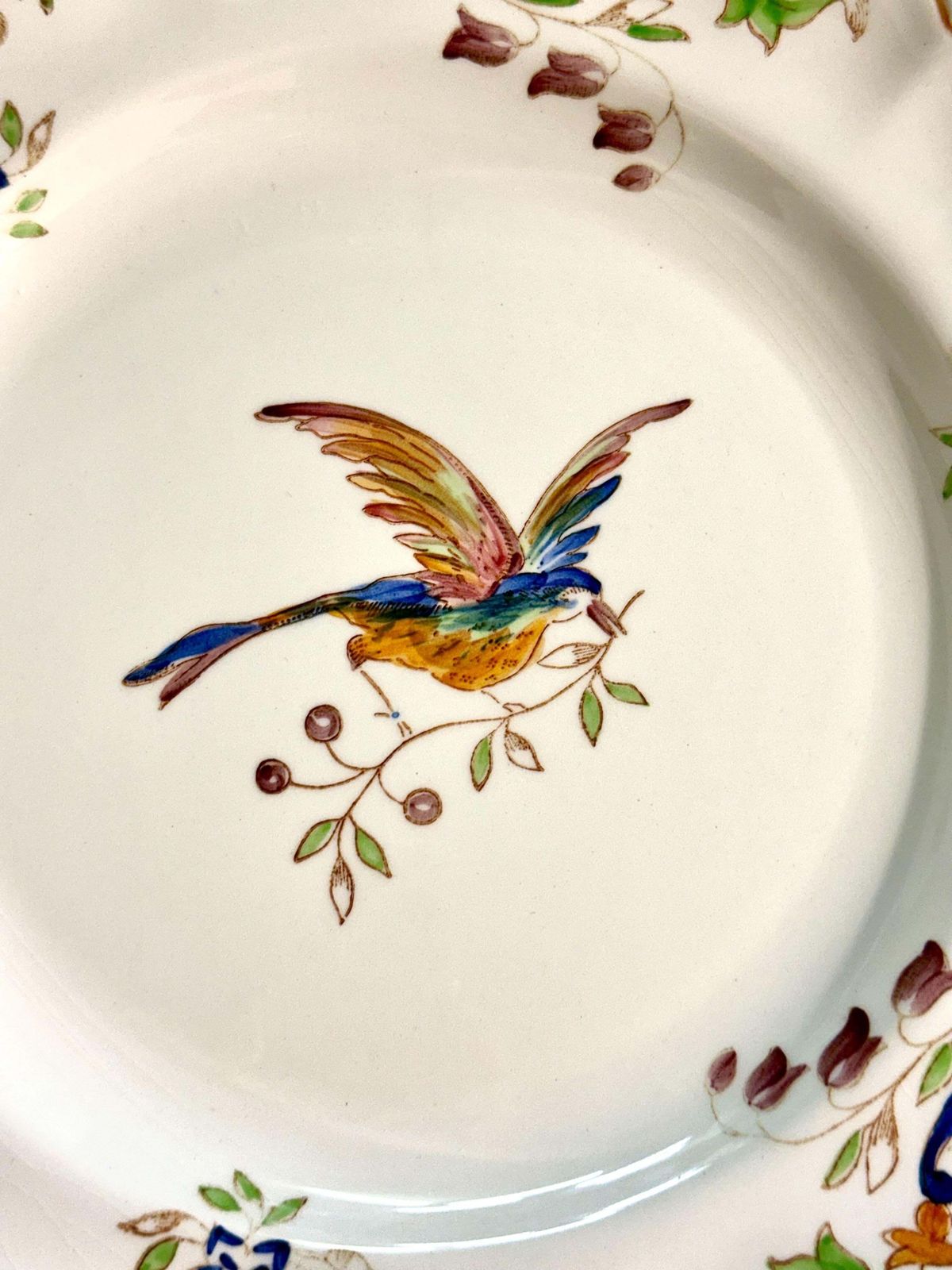 Home Decor Set Of 12 Moustiers "Cléry" Hand Painted Faience Plates photo