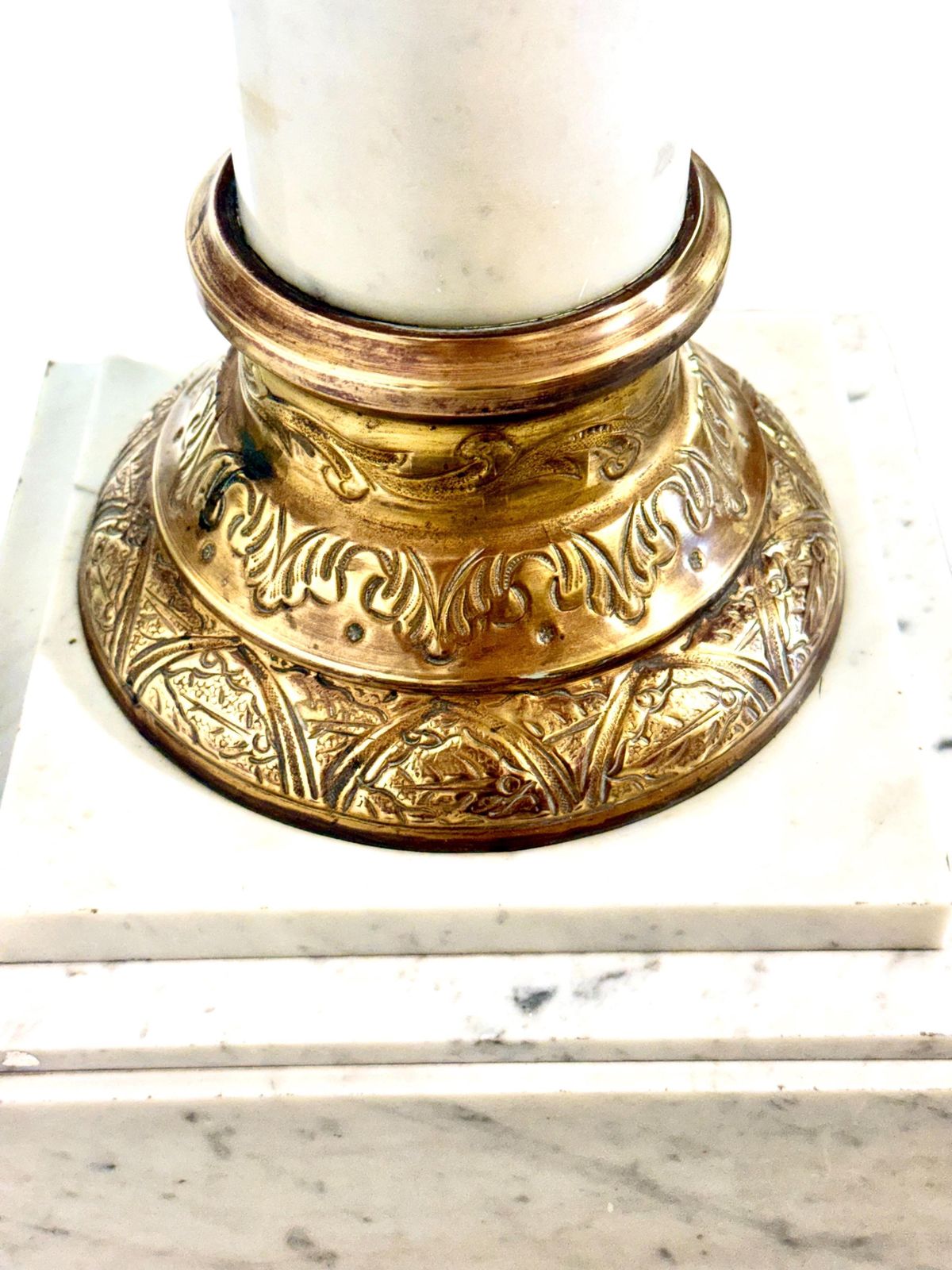 French Marble And Gilt Bronze Pedestal Column, 19th Century photo vinterior