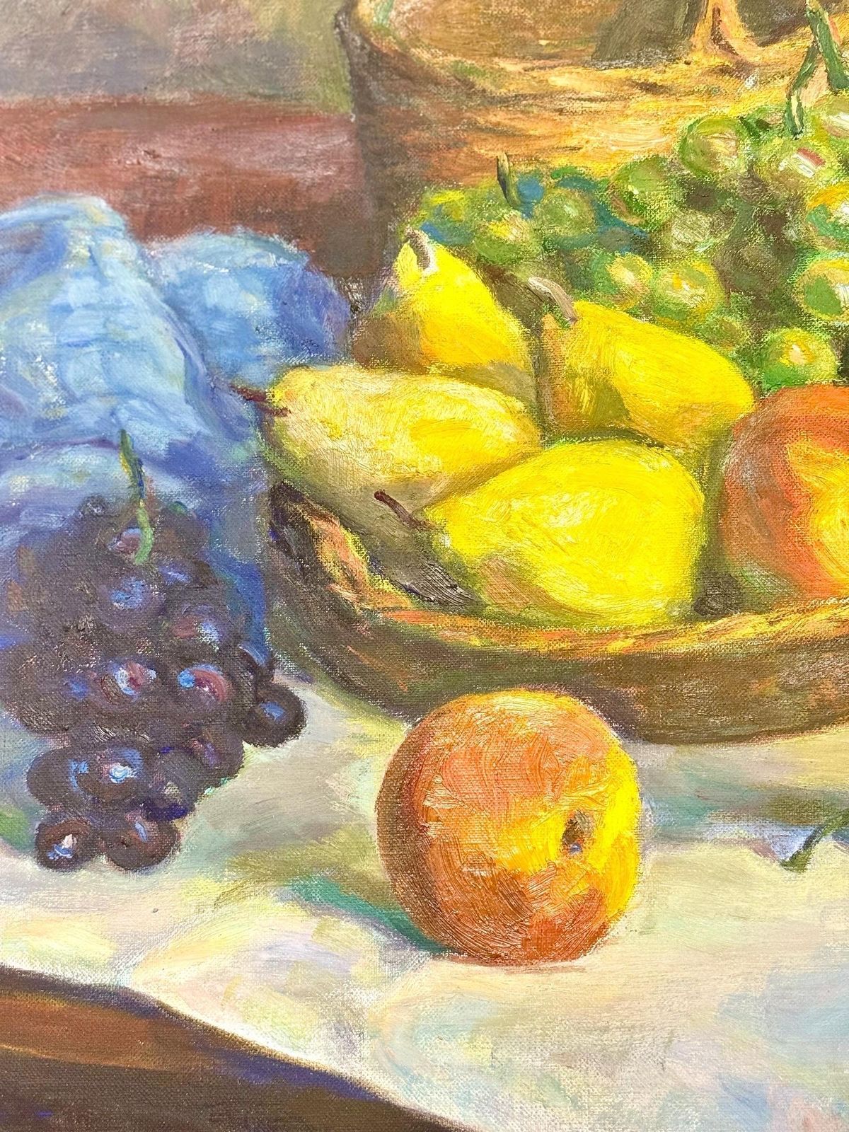 1741.0 Still Life With Fruit, Oil On Canvas, Signed B. Jacquet, 20th Century photo