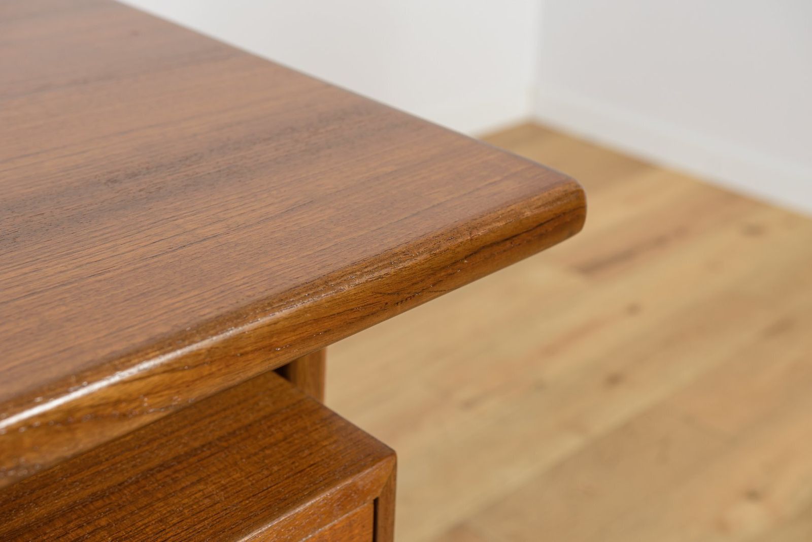 Furniture Mid Century Modern Freestanding Teak Desk By Kai Kristiansen For Feldballes Møbelfabrik, 1960s photo