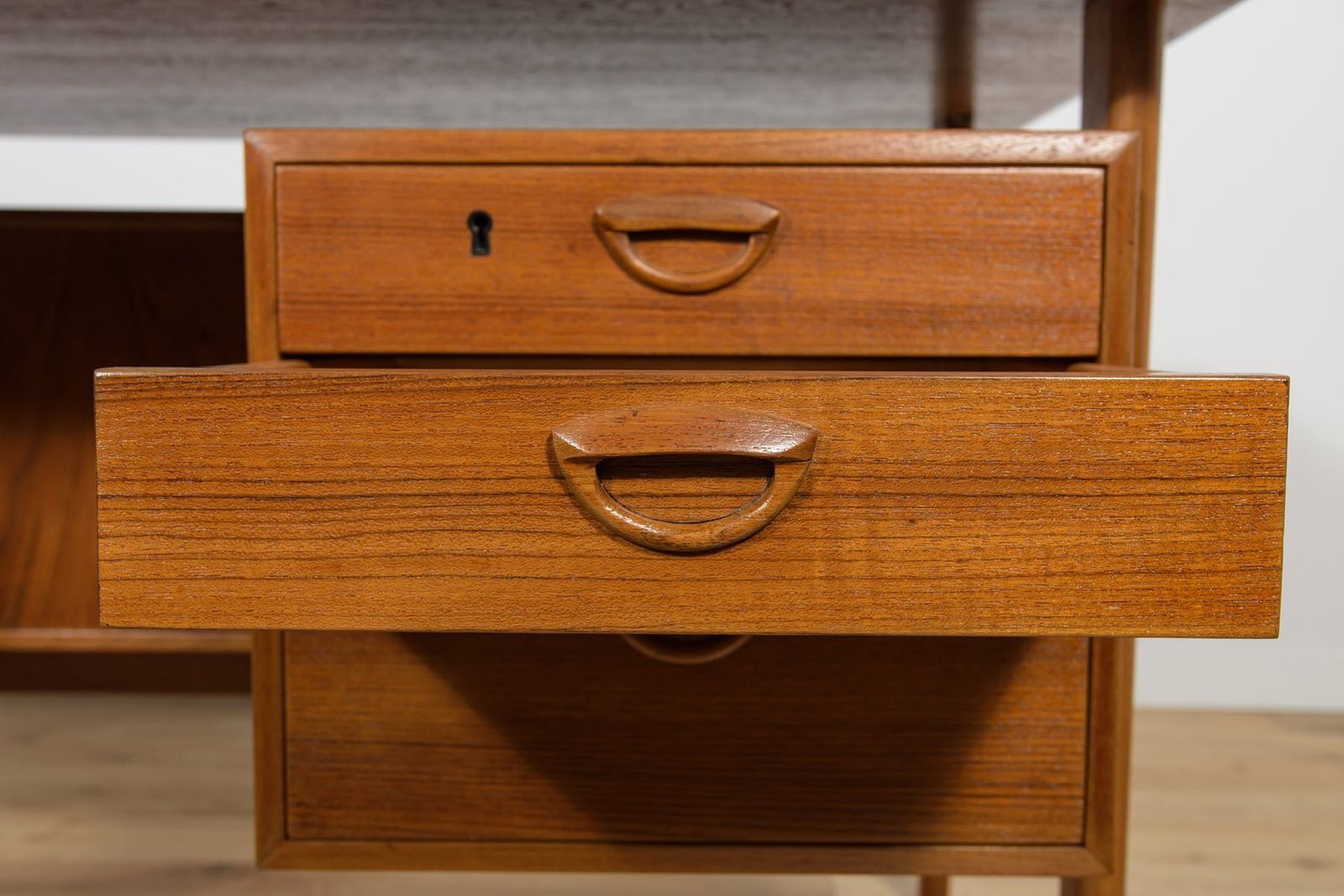 photo buy Mid Century Modern Freestanding Teak Desk By Kai Kristiansen For Feldballes Møbelfabrik, 1960s
